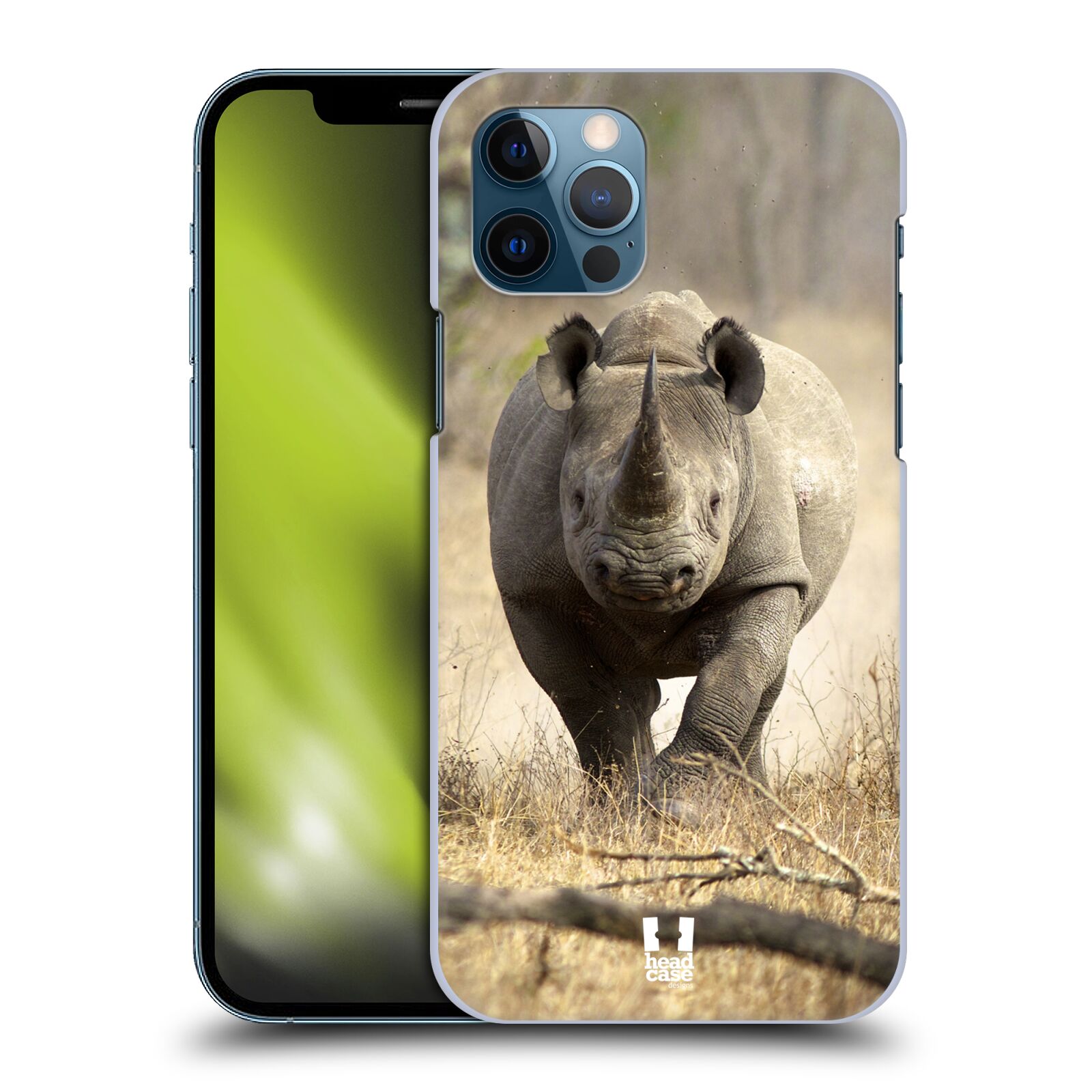 HEAD CASE plastový obal na mobil Apple Iphone 12 / Iphone 12 PRO vzor Divočina, Divoký život a zvířata foto AFRIKA BĚŽÍCÍ NOSOROŽEC