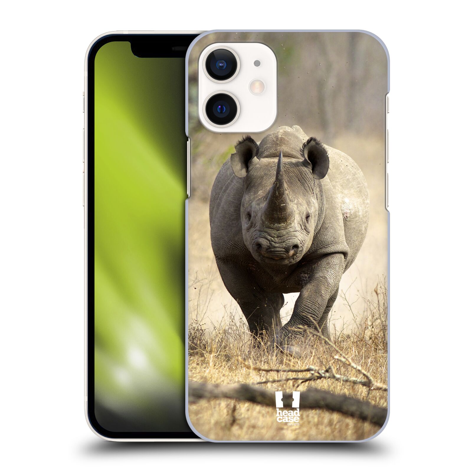 Plastový obal na mobil Apple Iphone 12 MINI vzor Divočina, Divoký život a zvířata foto AFRIKA BĚŽÍCÍ NOSOROŽEC
