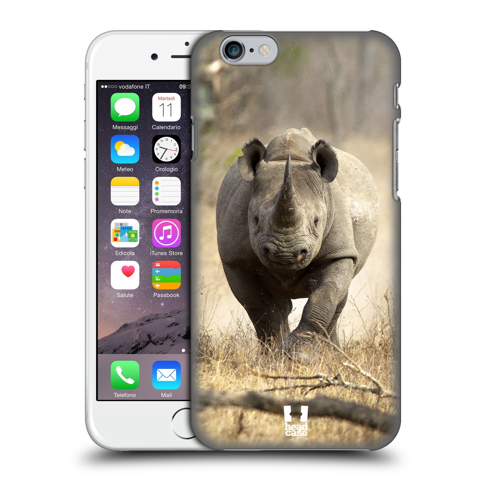 Plastové pouzdro pro mobil Apple Iphone 6/6S vzor Divočina, Divoký život a zvířata foto AFRIKA BĚŽÍCÍ NOSOROŽEC