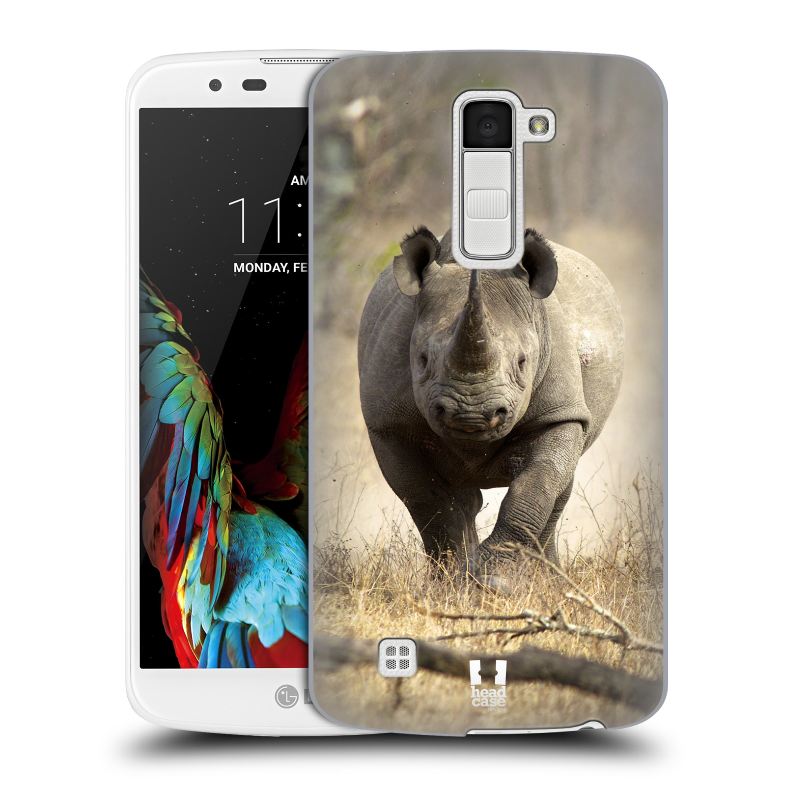 HEAD CASE plastový obal na mobil LG K10 vzor Divočina, Divoký život a zvířata foto AFRIKA BĚŽÍCÍ NOSOROŽEC