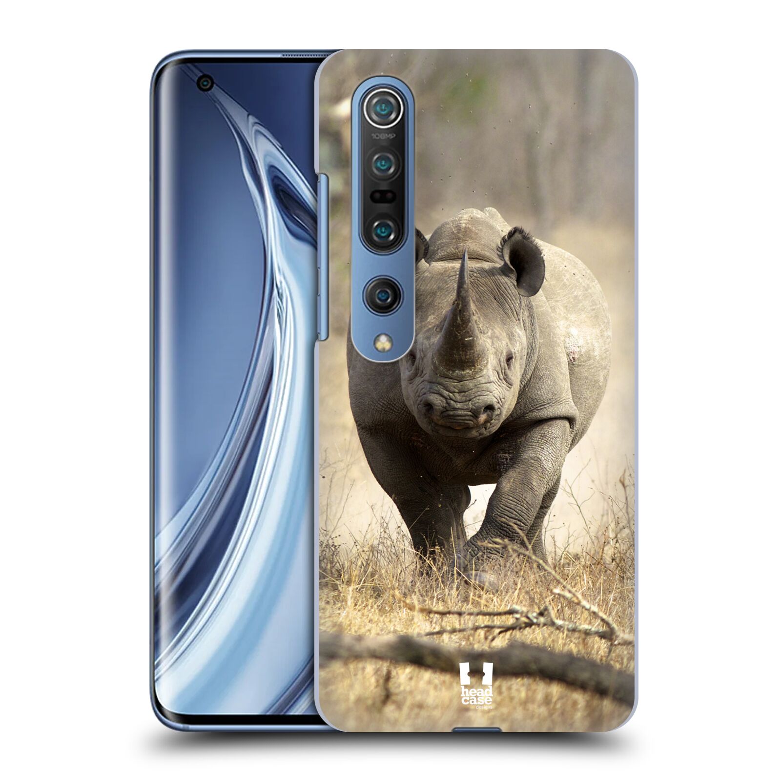HEAD CASE plastový obal na mobil Xiaomi Mi 10 vzor Divočina, Divoký život a zvířata foto AFRIKA BĚŽÍCÍ NOSOROŽEC