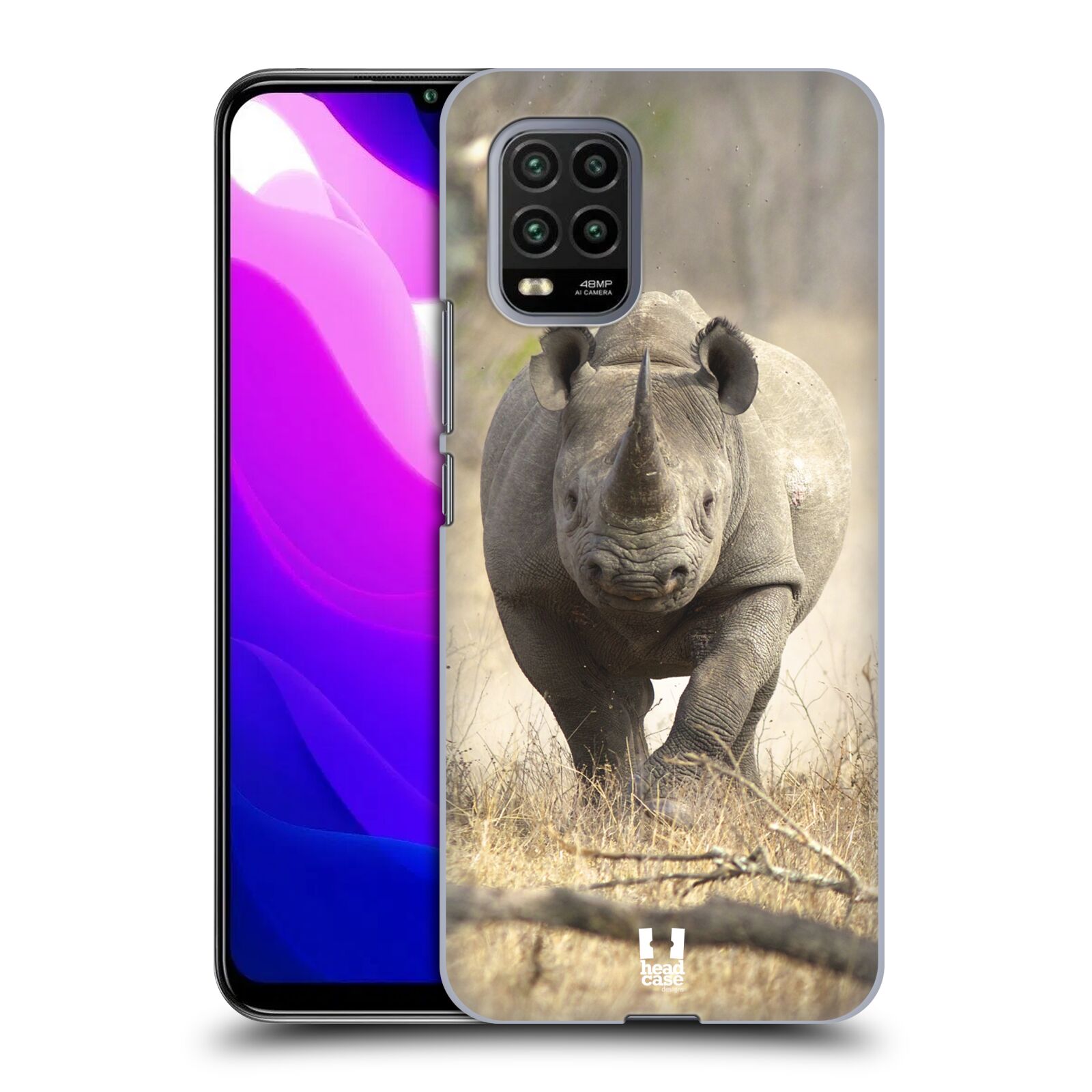 Zadní kryt, obal na mobil Xiaomi Mi 10 LITE vzor Divočina, Divoký život a zvířata foto AFRIKA BĚŽÍCÍ NOSOROŽEC