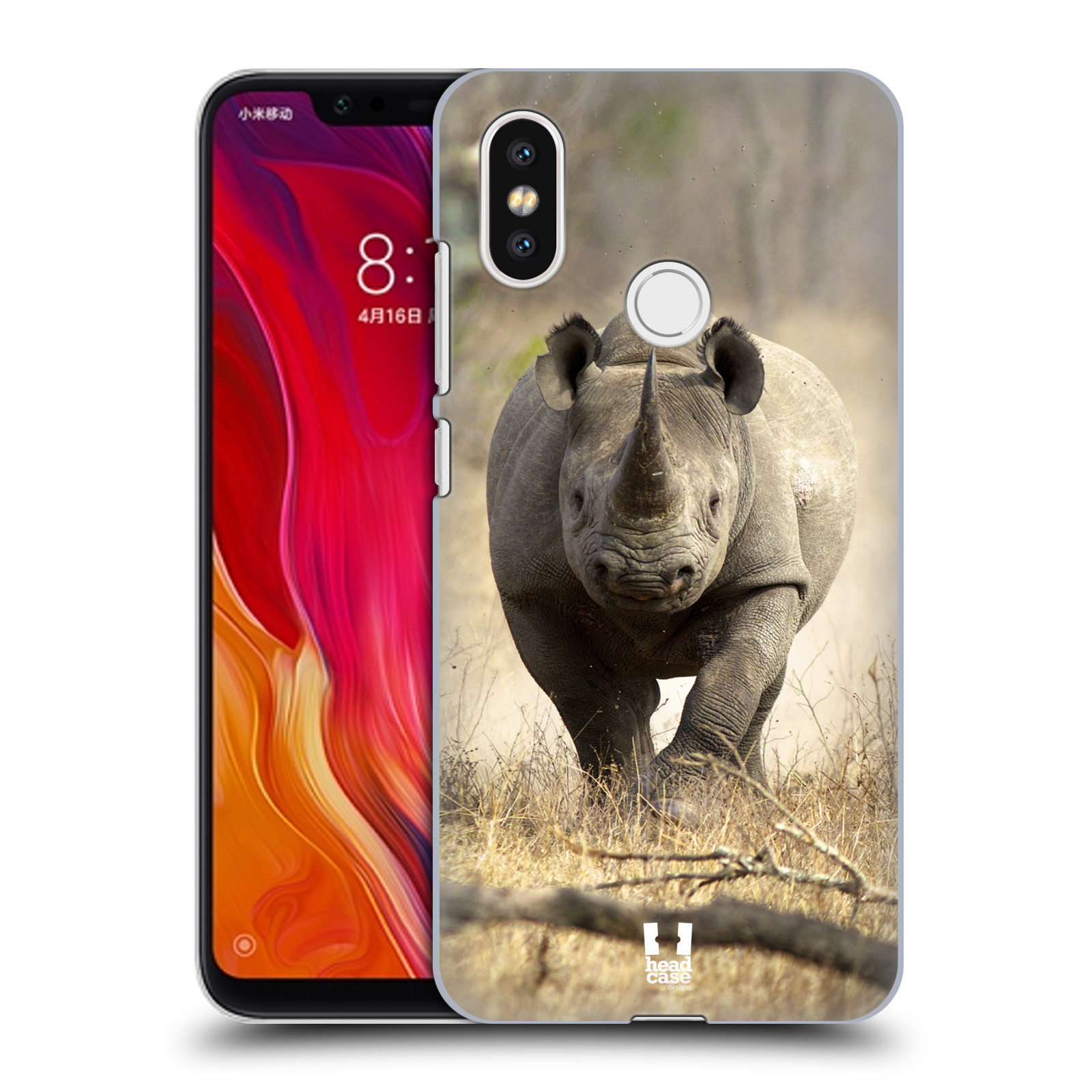 HEAD CASE plastový obal na mobil Xiaomi Mi 8 vzor Divočina, Divoký život a zvířata foto AFRIKA BĚŽÍCÍ NOSOROŽEC