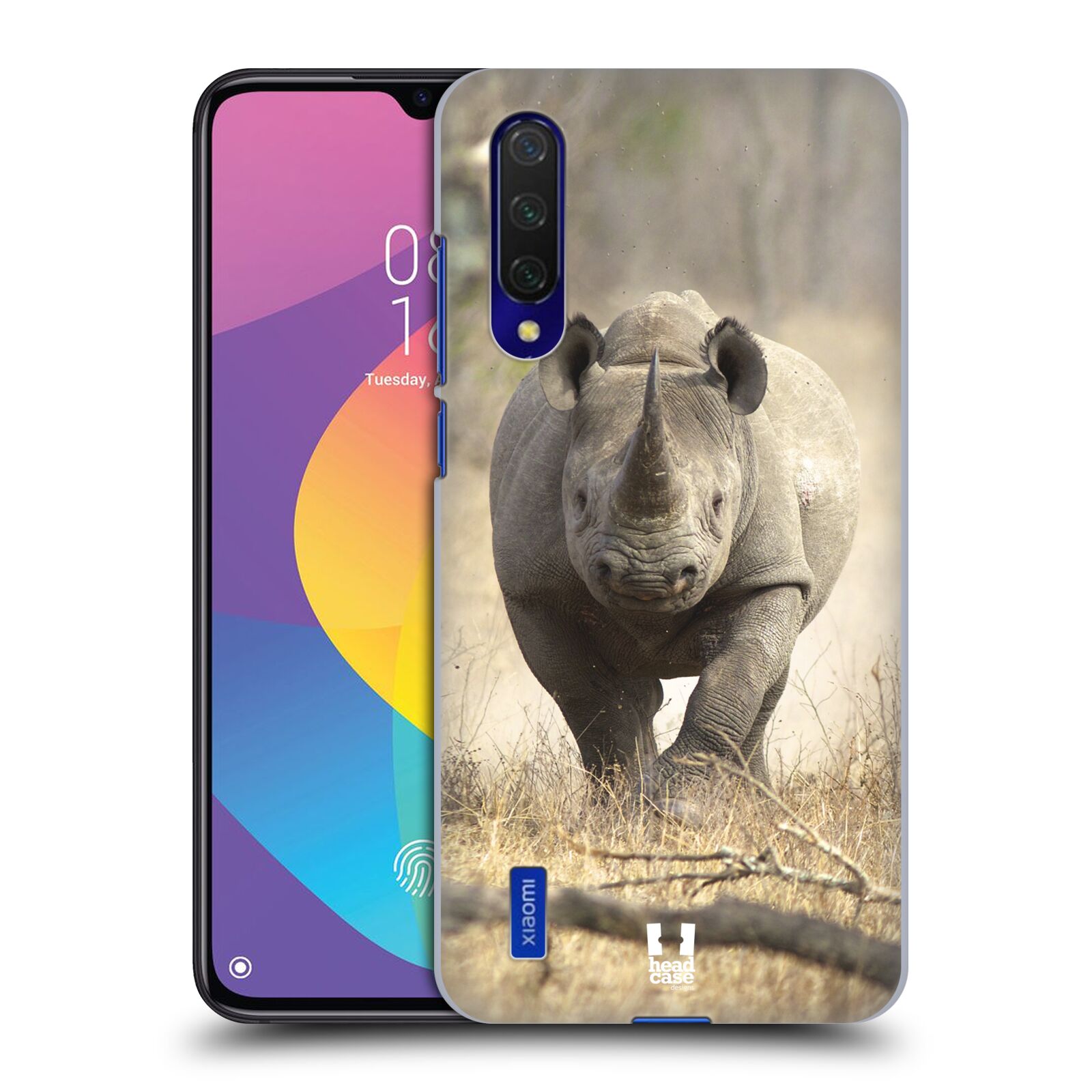 Zadní kryt na mobil Xiaomi MI 9 LITE vzor Divočina, Divoký život a zvířata foto AFRIKA BĚŽÍCÍ NOSOROŽEC