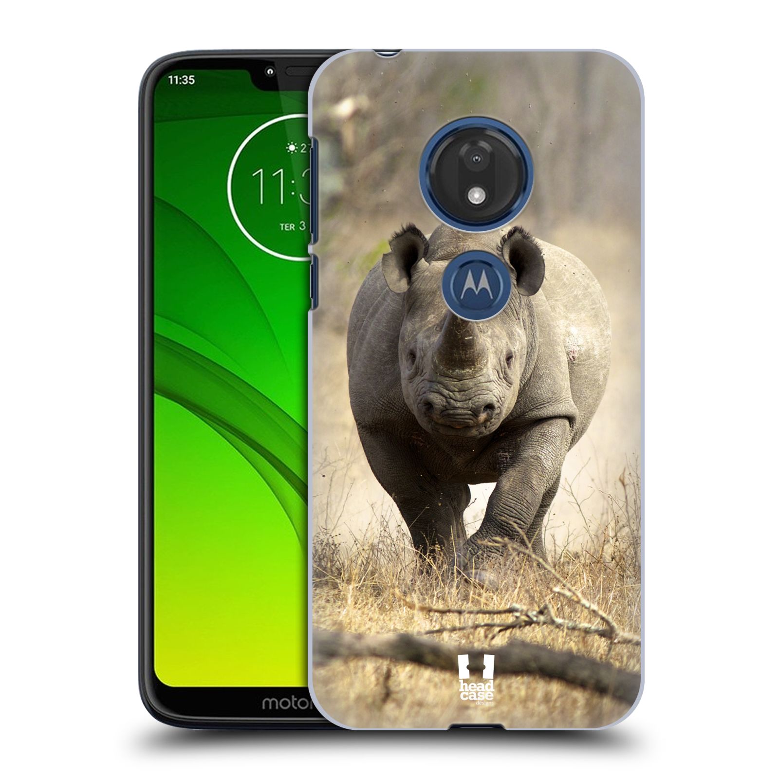 Pouzdro na mobil Motorola Moto G7 Play vzor Divočina, Divoký život a zvířata foto AFRIKA BĚŽÍCÍ NOSOROŽEC