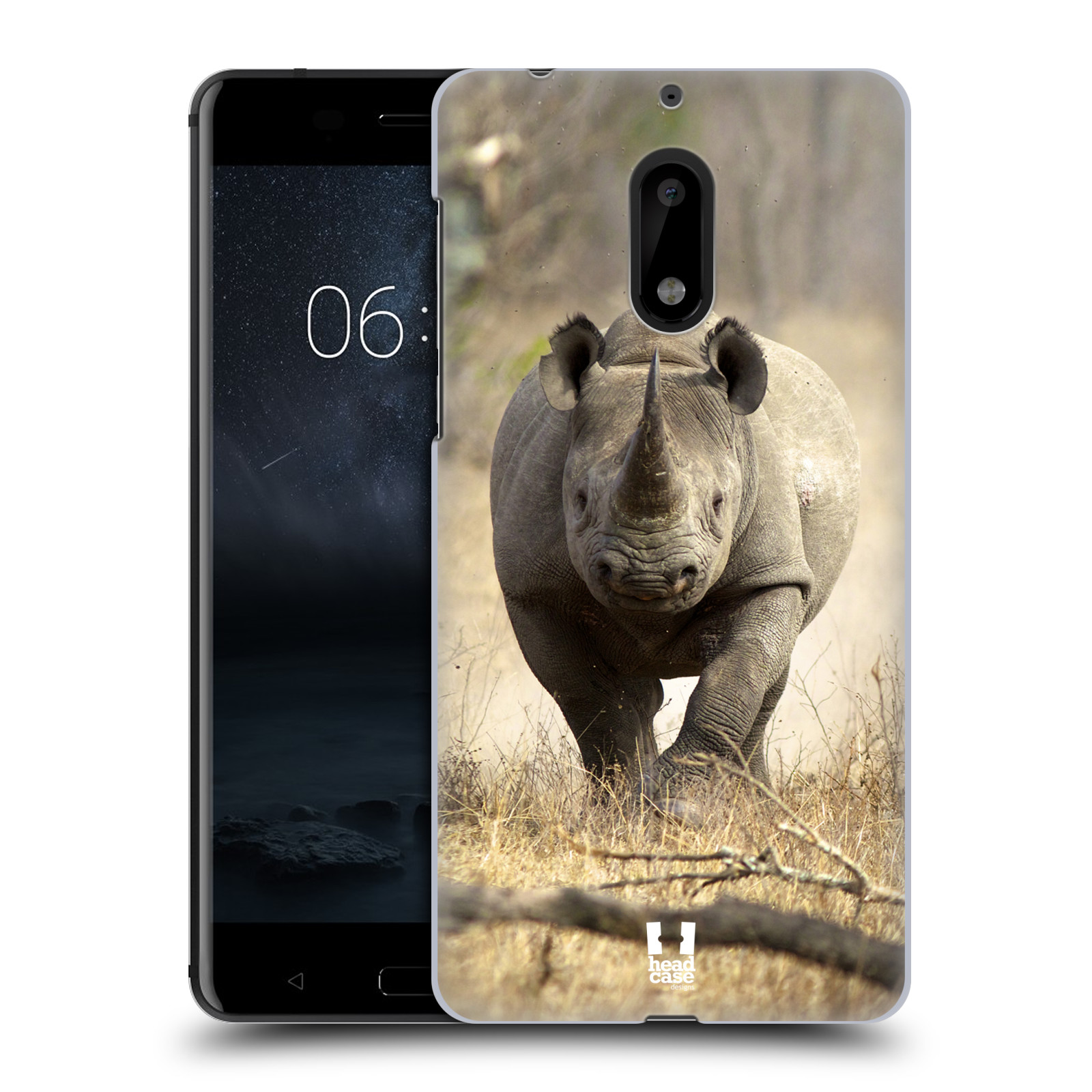 HEAD CASE plastový obal na mobil Nokia 6 vzor Divočina, Divoký život a zvířata foto AFRIKA BĚŽÍCÍ NOSOROŽEC