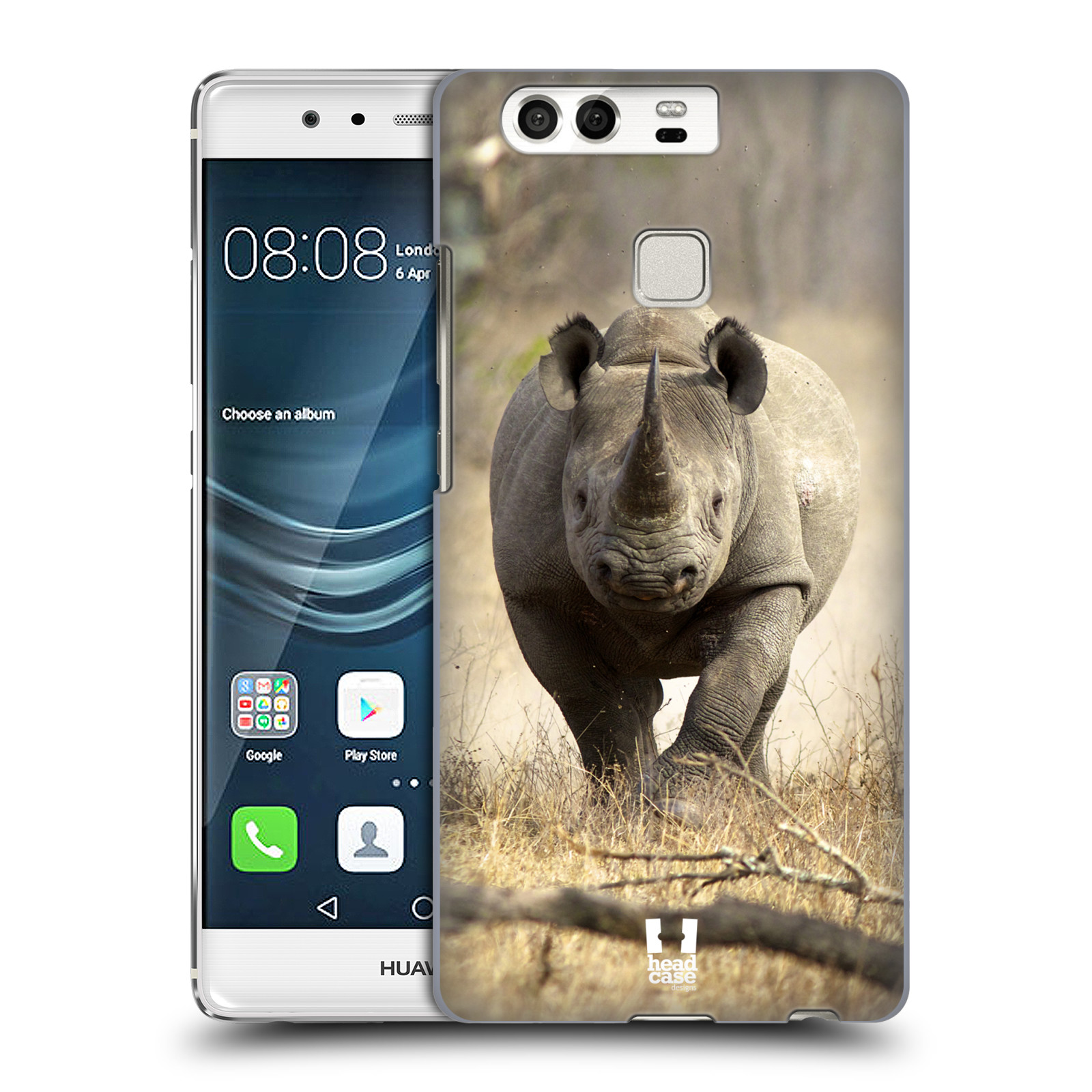 HEAD CASE plastový obal na mobil Huawei P9 / P9 DUAL SIM vzor Divočina, Divoký život a zvířata foto AFRIKA BĚŽÍCÍ NOSOROŽEC