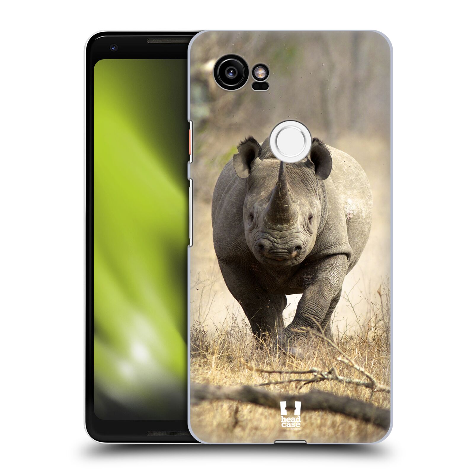 HEAD CASE plastový obal na mobil Google Pixel 2 XL vzor Divočina, Divoký život a zvířata foto AFRIKA BĚŽÍCÍ NOSOROŽEC