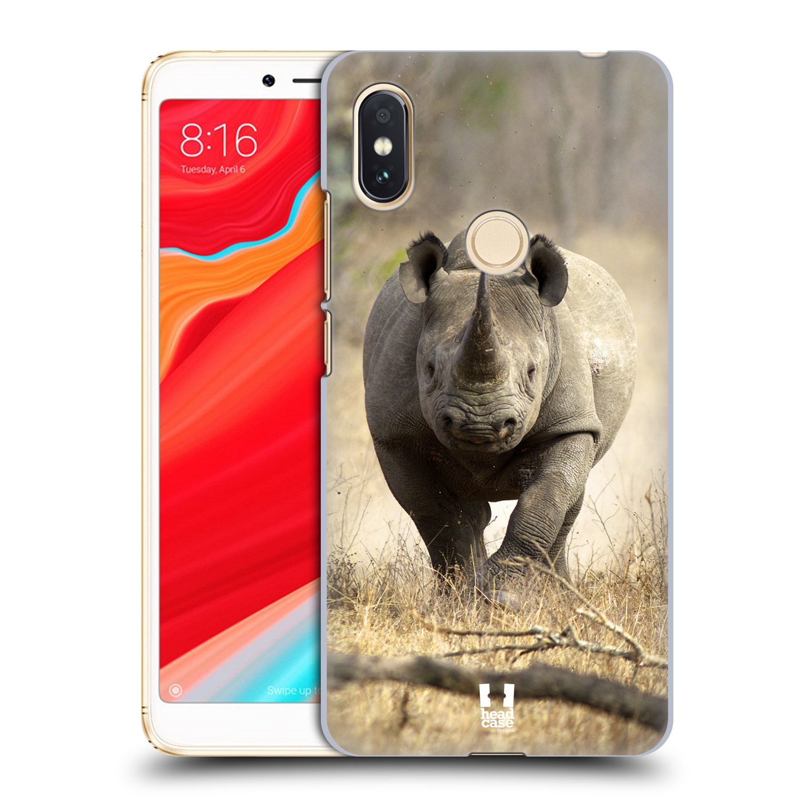 HEAD CASE plastový obal na mobil Xiaomi Redmi S2 vzor Divočina, Divoký život a zvířata foto AFRIKA BĚŽÍCÍ NOSOROŽEC
