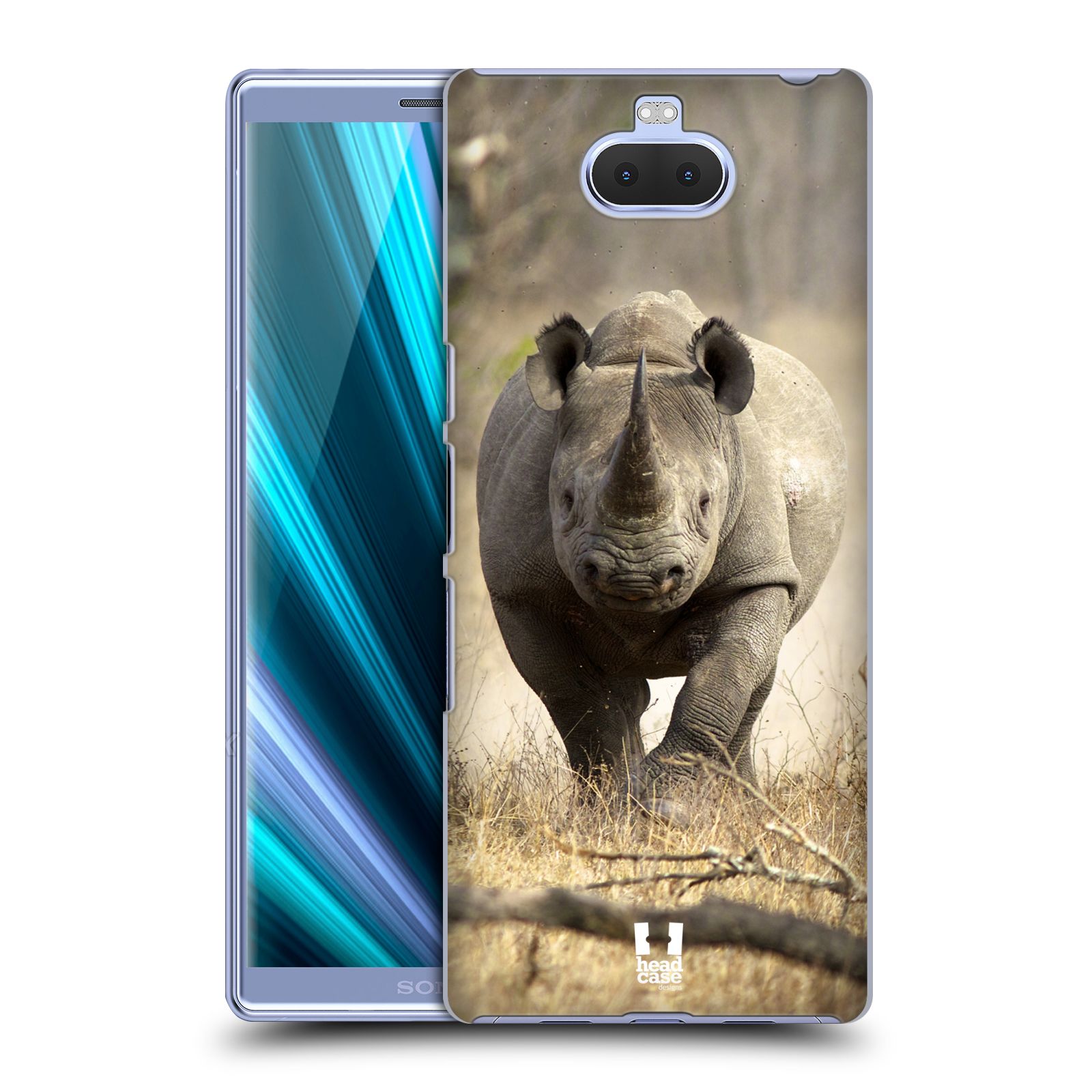 Pouzdro na mobil Sony Xperia 10 - Head Case - vzor Divočina, Divoký život a zvířata foto AFRIKA BĚŽÍCÍ NOSOROŽEC