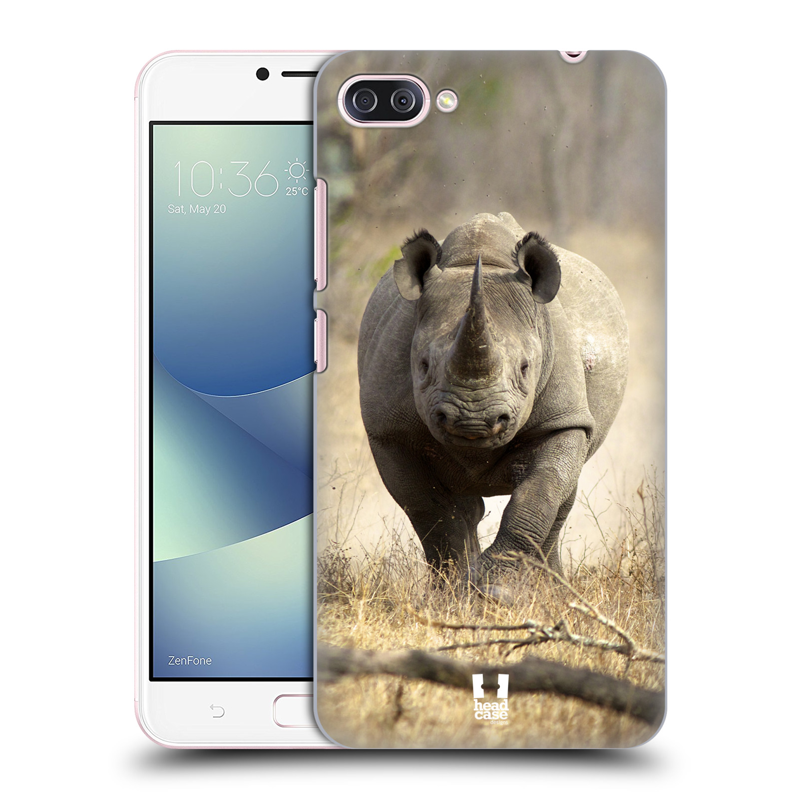 HEAD CASE plastový obal na mobil Asus Zenfone 4 MAX ZC554KL vzor Divočina, Divoký život a zvířata foto AFRIKA BĚŽÍCÍ NOSOROŽEC