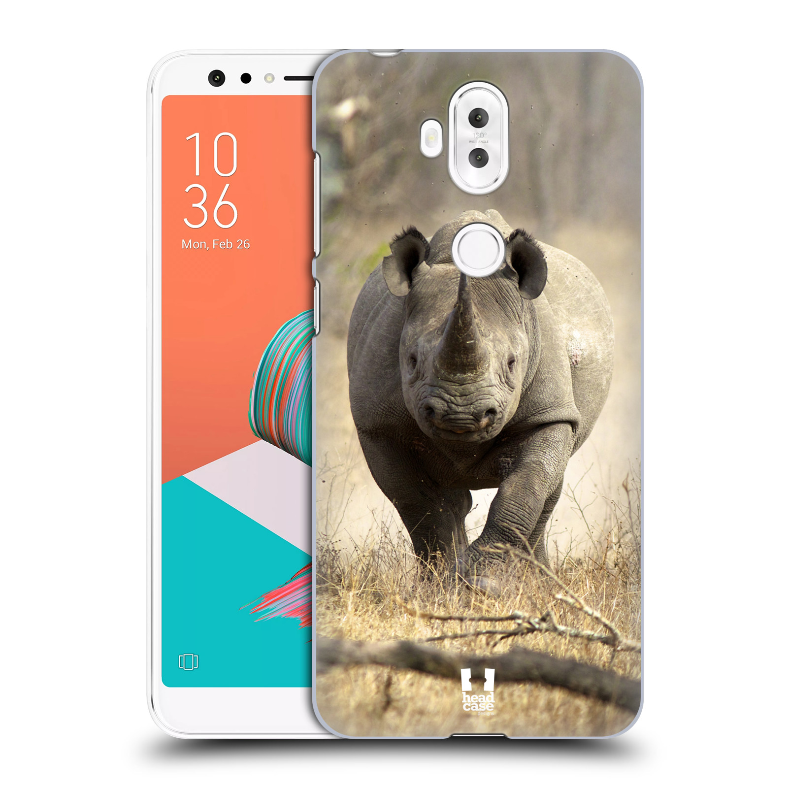 HEAD CASE plastový obal na mobil Asus Zenfone 5 LITE ZC600KL vzor Divočina, Divoký život a zvířata foto AFRIKA BĚŽÍCÍ NOSOROŽEC