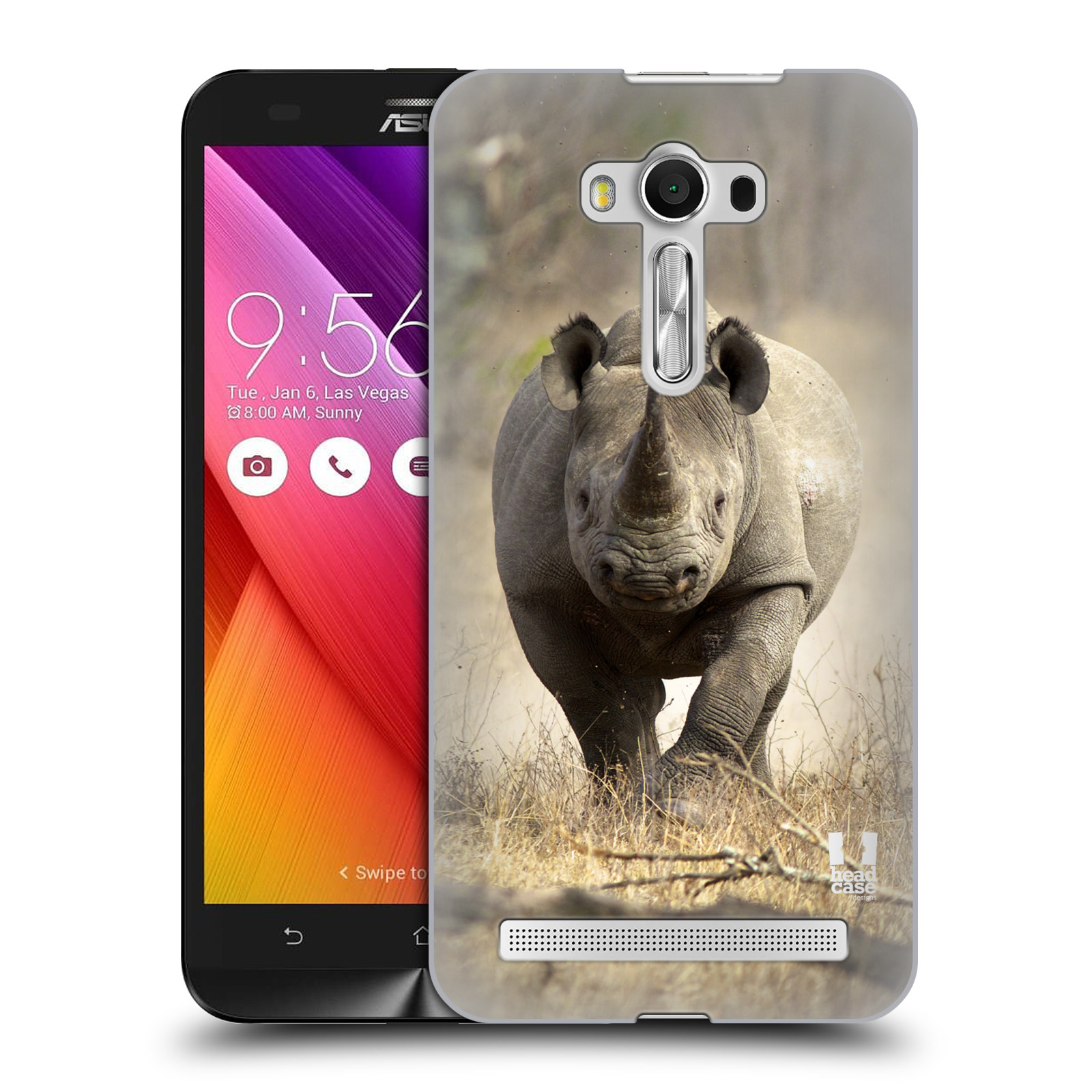 HEAD CASE plastový obal na mobil Asus Zenfone 2 LASER (5,5 displej ZE550KL) vzor Divočina, Divoký život a zvířata foto AFRIKA BĚŽÍCÍ NOSOROŽEC