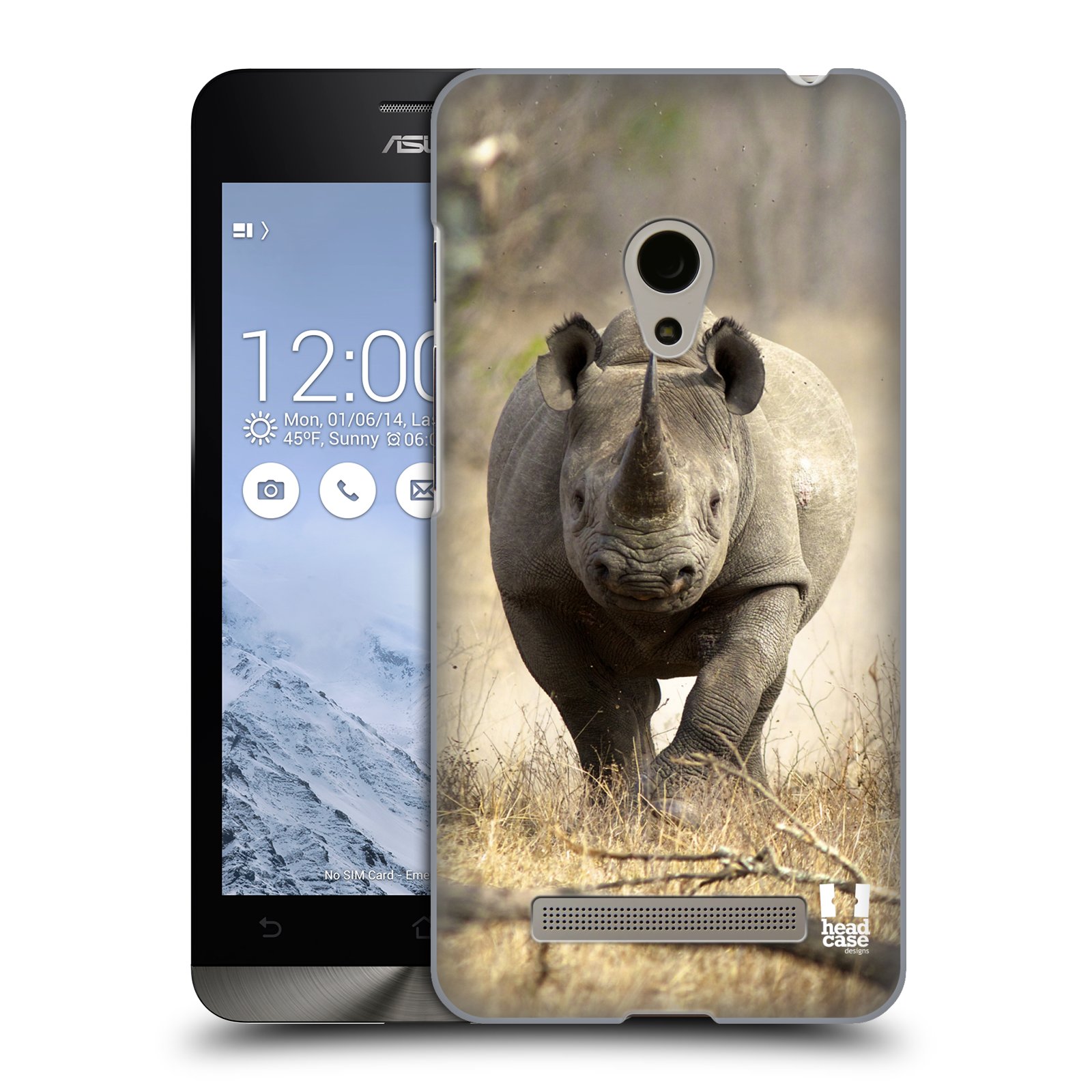 HEAD CASE plastový obal na mobil Asus Zenfone 5 vzor Divočina, Divoký život a zvířata foto AFRIKA BĚŽÍCÍ NOSOROŽEC