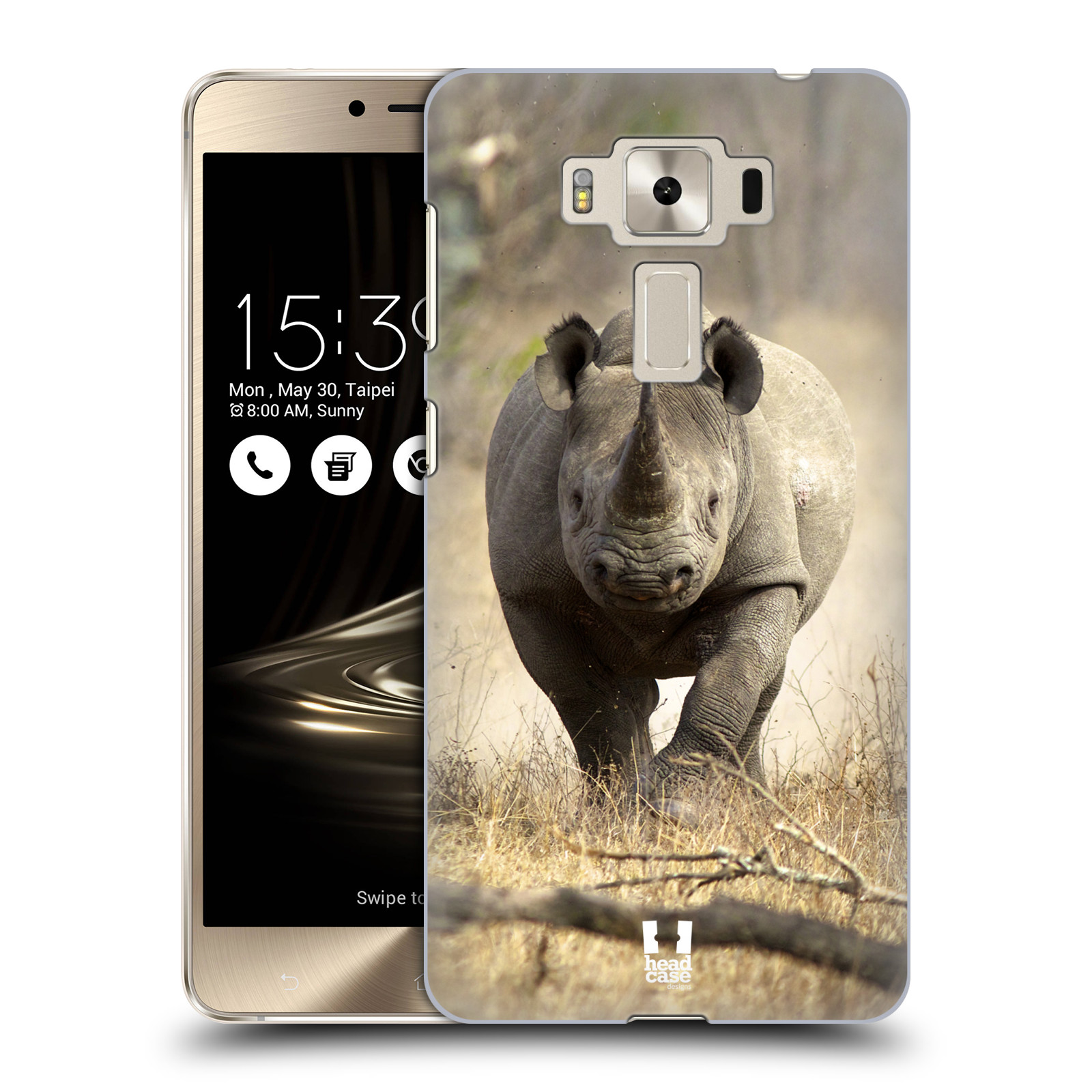 HEAD CASE plastový obal na mobil Asus Zenfone 3 DELUXE ZS550KL vzor Divočina, Divoký život a zvířata foto AFRIKA BĚŽÍCÍ NOSOROŽEC