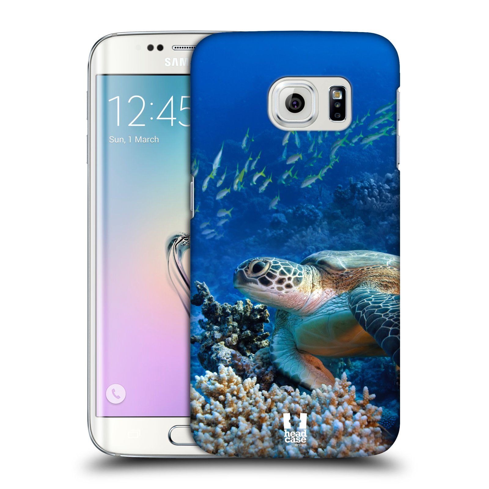 HEAD CASE plastový obal na mobil SAMSUNG Galaxy S6 EDGE (G9250, G925, G925F) vzor Divočina, Divoký život a zvířata foto MOŘSKÁ ŽELVA MODRÁ PODMOŘSKÁ HLADINA
