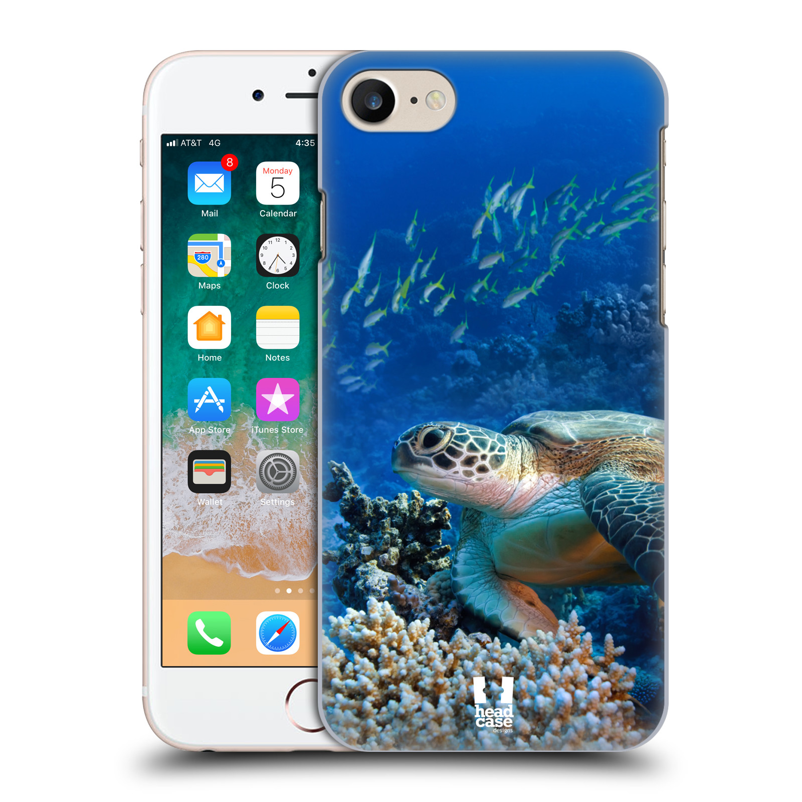 HEAD CASE plastový obal na mobil Apple Iphone 7 vzor Divočina, Divoký život a zvířata foto MOŘSKÁ ŽELVA MODRÁ PODMOŘSKÁ HLADINA