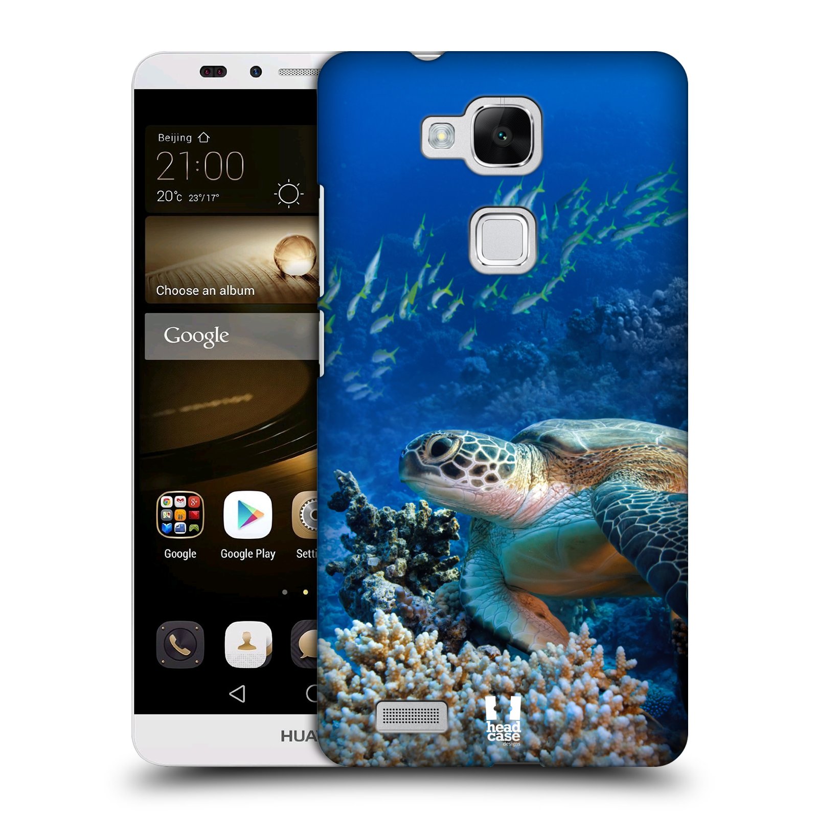 HEAD CASE plastový obal na mobil Huawei Mate 7 vzor Divočina, Divoký život a zvířata foto MOŘSKÁ ŽELVA MODRÁ PODMOŘSKÁ HLADINA