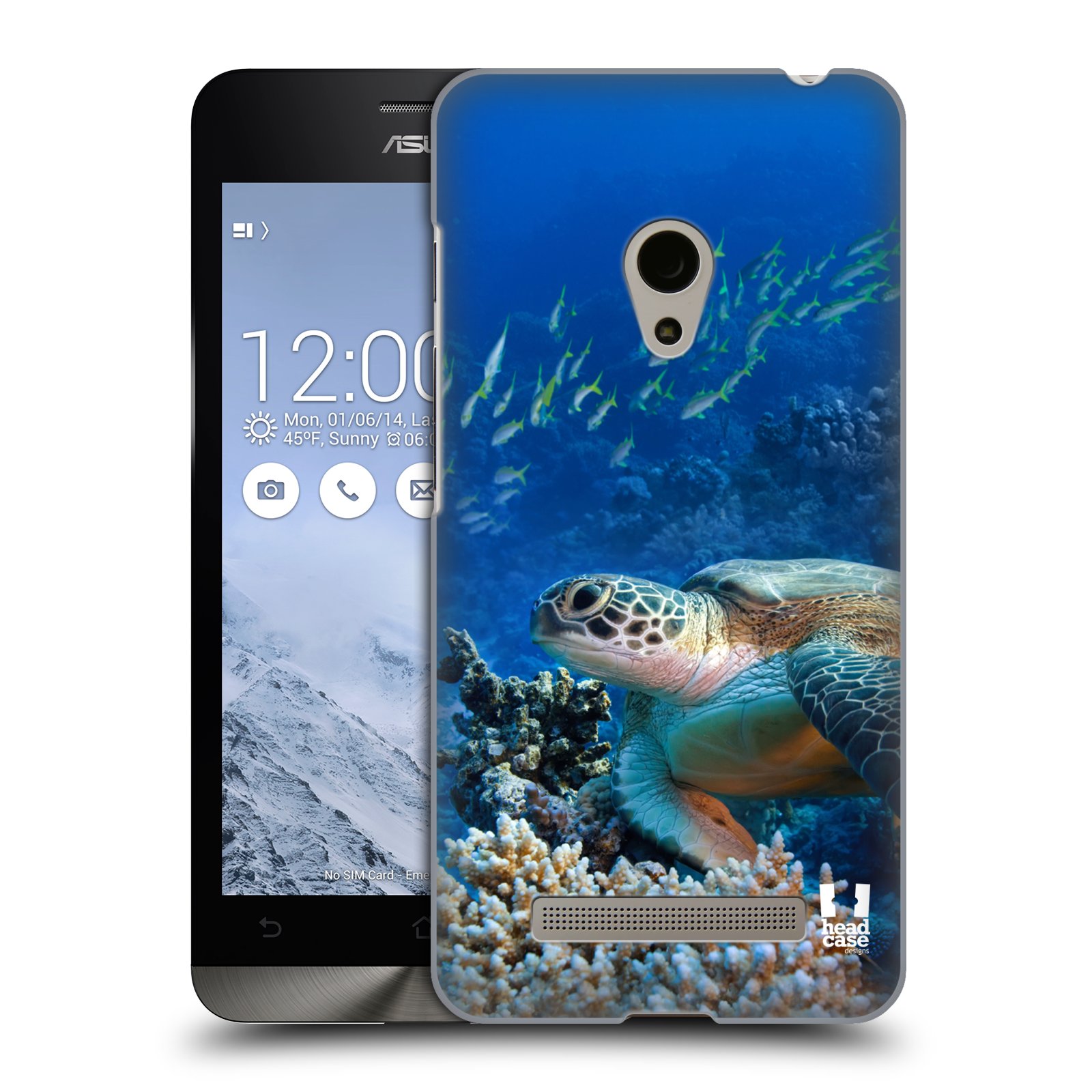 HEAD CASE plastový obal na mobil Asus Zenfone 5 vzor Divočina, Divoký život a zvířata foto MOŘSKÁ ŽELVA MODRÁ PODMOŘSKÁ HLADINA