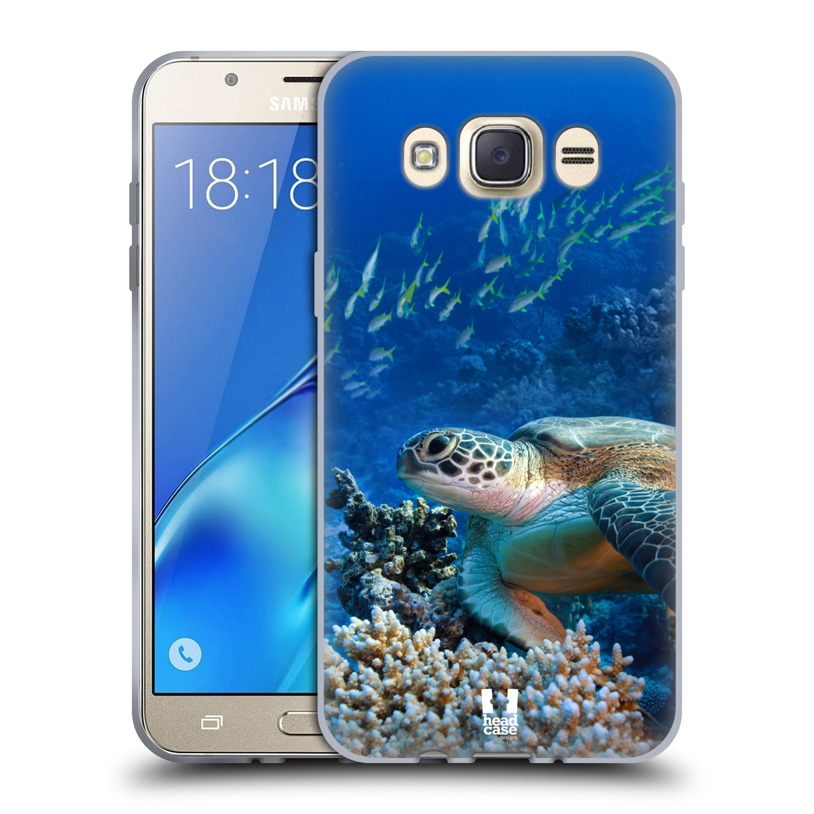 HEAD CASE silikonový obal, kryt na mobil Samsung Galaxy J7 2016 (J710, J710F) vzor Divočina, Divoký život a zvířata foto MOŘSKÁ ŽELVA MODRÁ PODMOŘSKÁ HLADINA