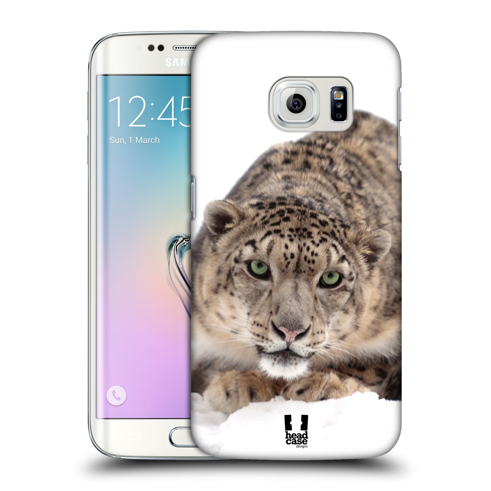 HEAD CASE plastový obal na mobil SAMSUNG Galaxy S6 EDGE (G9250, G925, G925F) vzor Divočina, Divoký život a zvířata foto SNĚŽNÝ LEOPARD