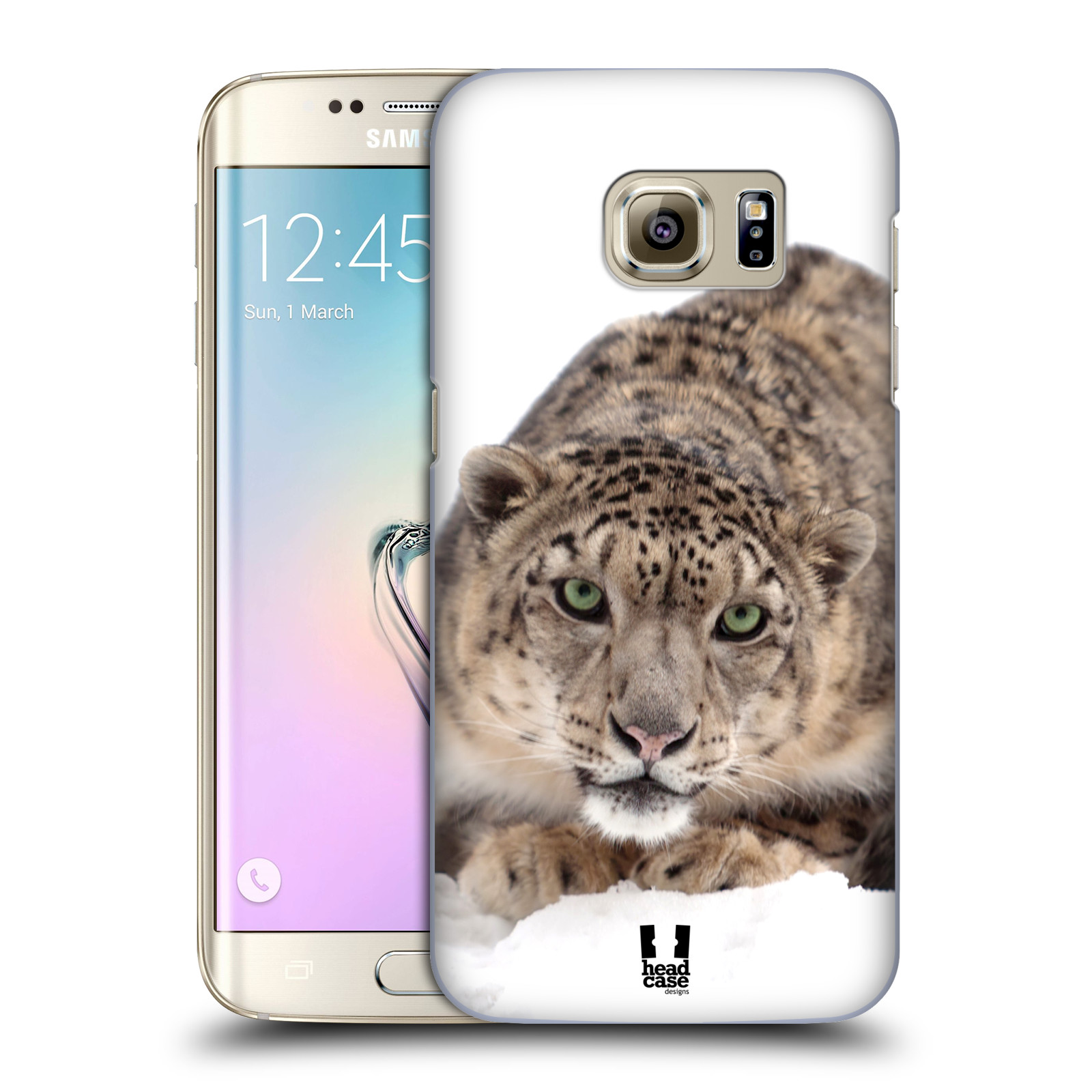 HEAD CASE plastový obal na mobil SAMSUNG GALAXY S7 EDGE vzor Divočina, Divoký život a zvířata foto SNĚŽNÝ LEOPARD