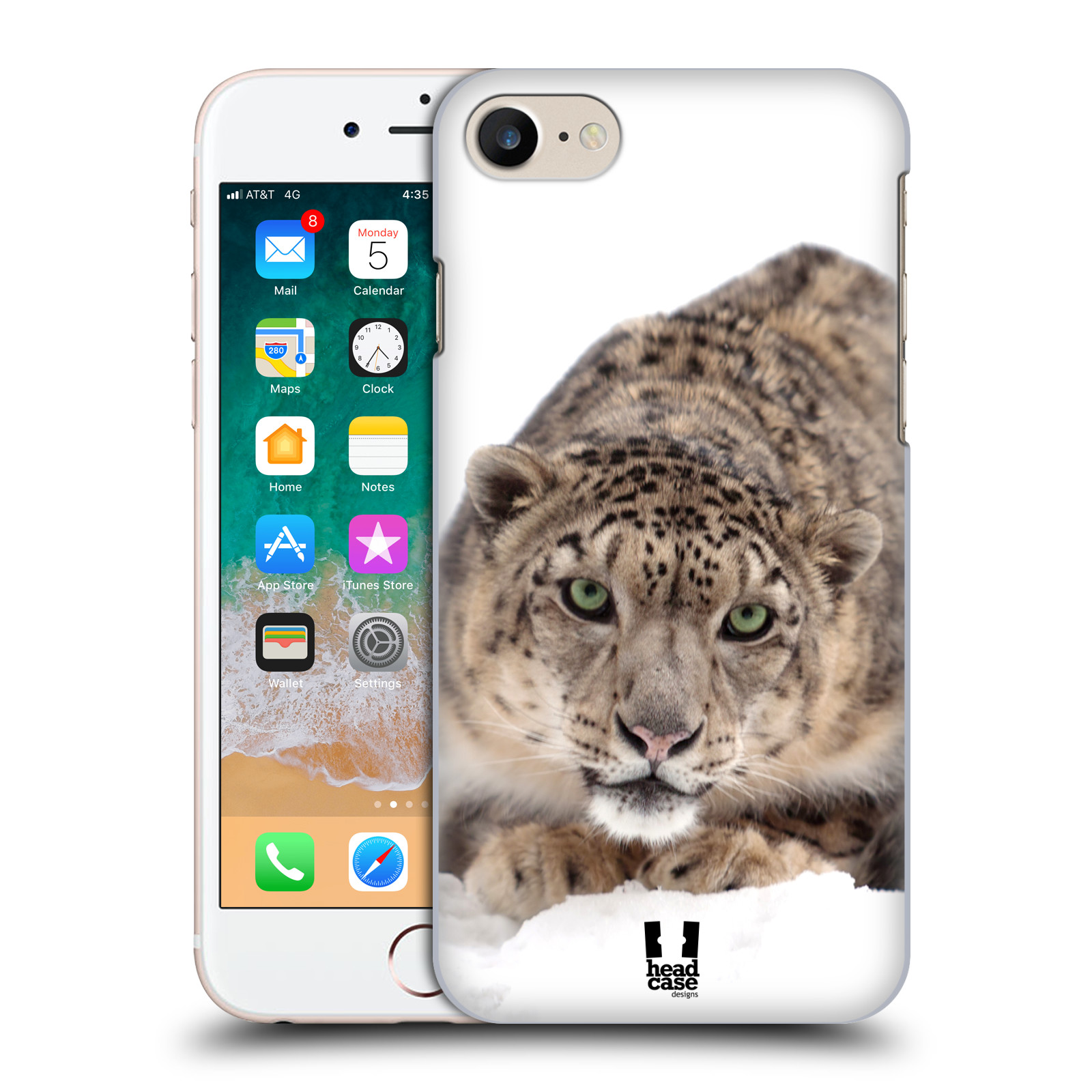 HEAD CASE plastový obal na mobil Apple Iphone 7 vzor Divočina, Divoký život a zvířata foto SNĚŽNÝ LEOPARD