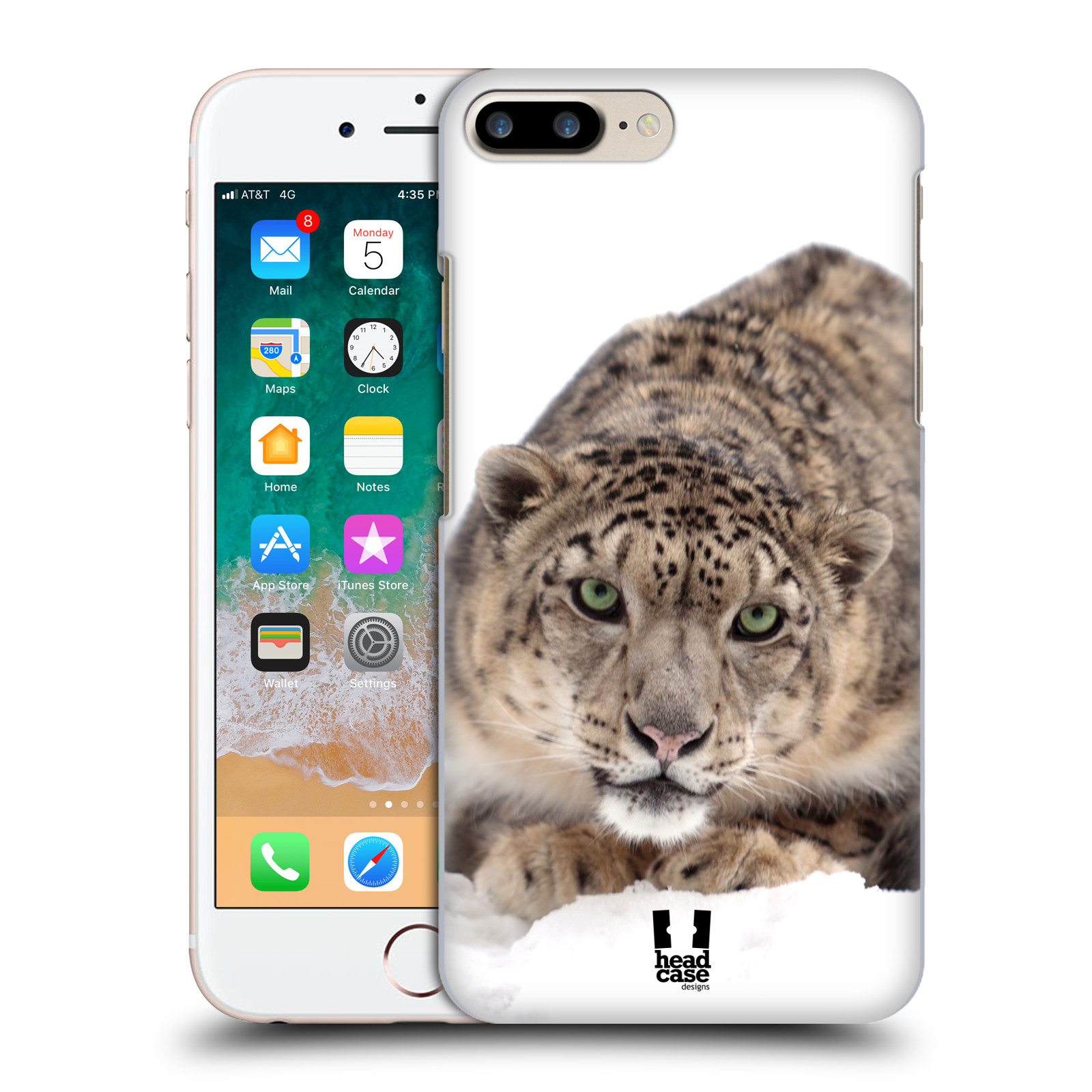 Plastové pouzdro pro mobil Apple Iphone 8 PLUS vzor Divočina, Divoký život a zvířata foto SNĚŽNÝ LEOPARD