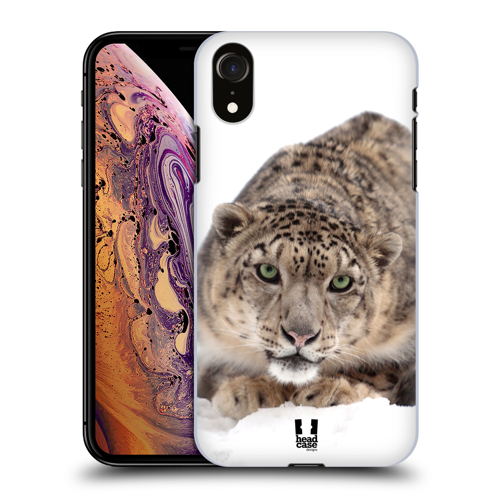 HEAD CASE plastový obal na mobil Apple Iphone XR vzor Divočina, Divoký život a zvířata foto SNĚŽNÝ LEOPARD