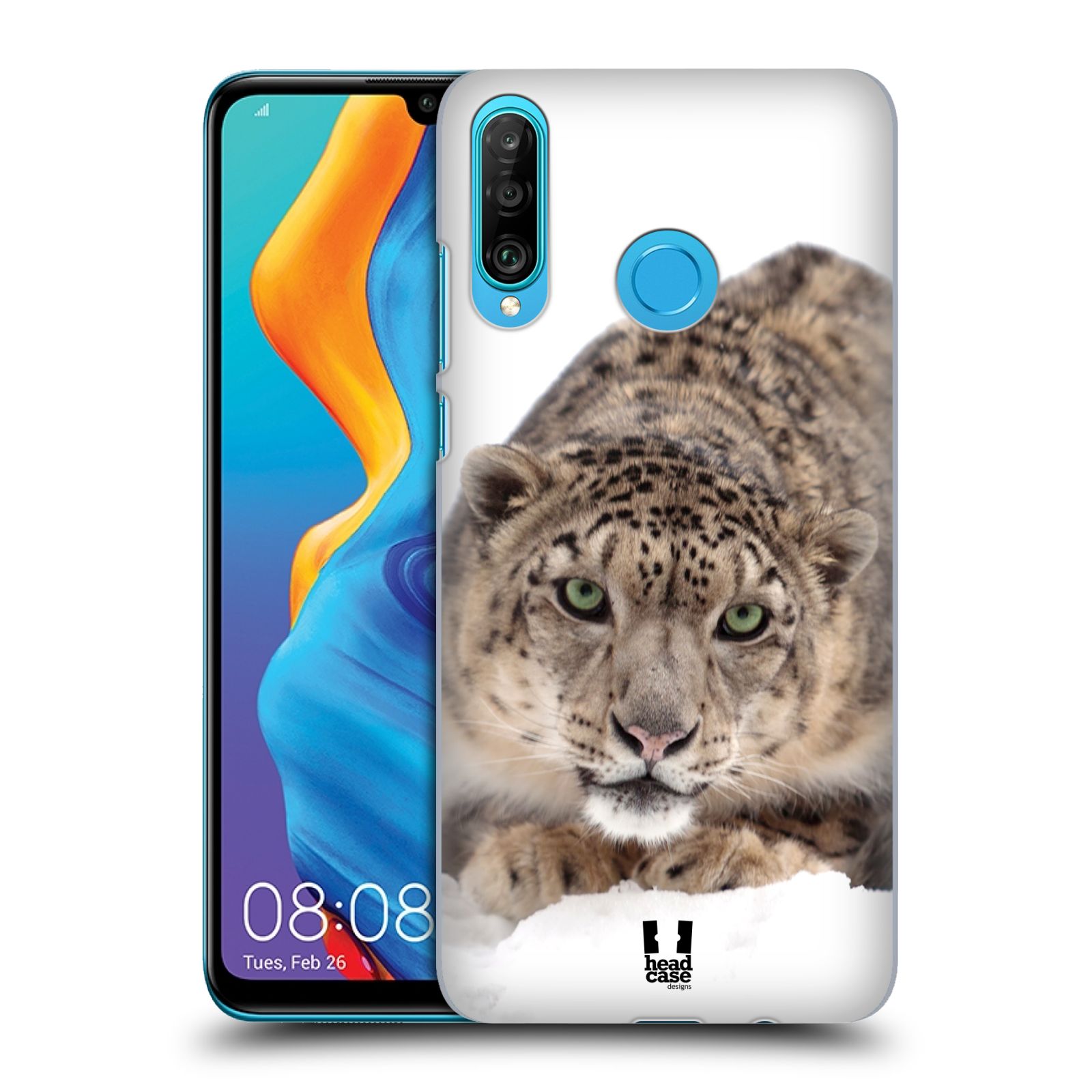 Pouzdro na mobil Huawei P30 LITE - HEAD CASE - vzor Divočina, Divoký život a zvířata foto SNĚŽNÝ LEOPARD