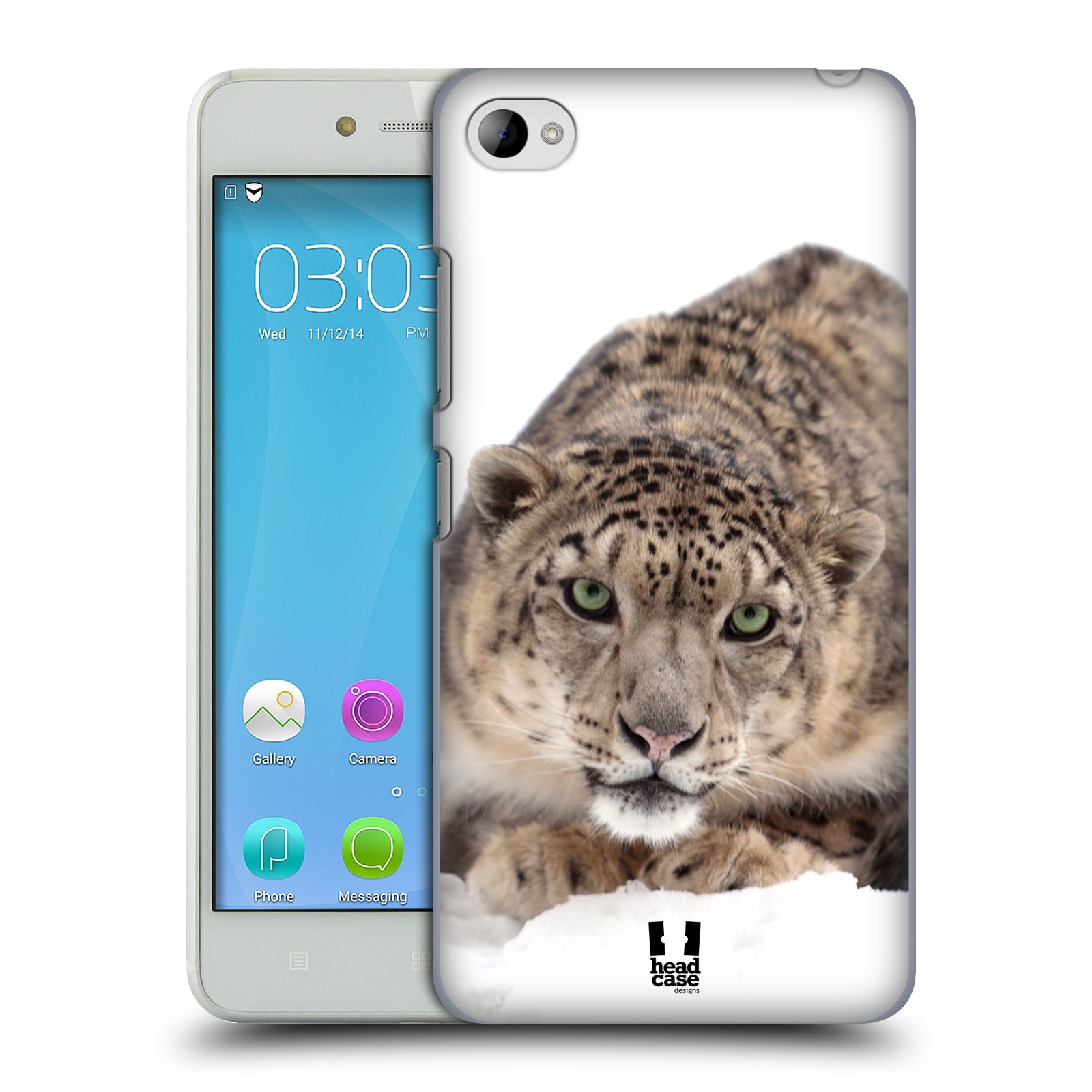 HEAD CASE pevný plastový obal na mobil LENOVO S90 vzor Divočina, Divoký život a zvířata foto SNĚŽNÝ LEOPARD