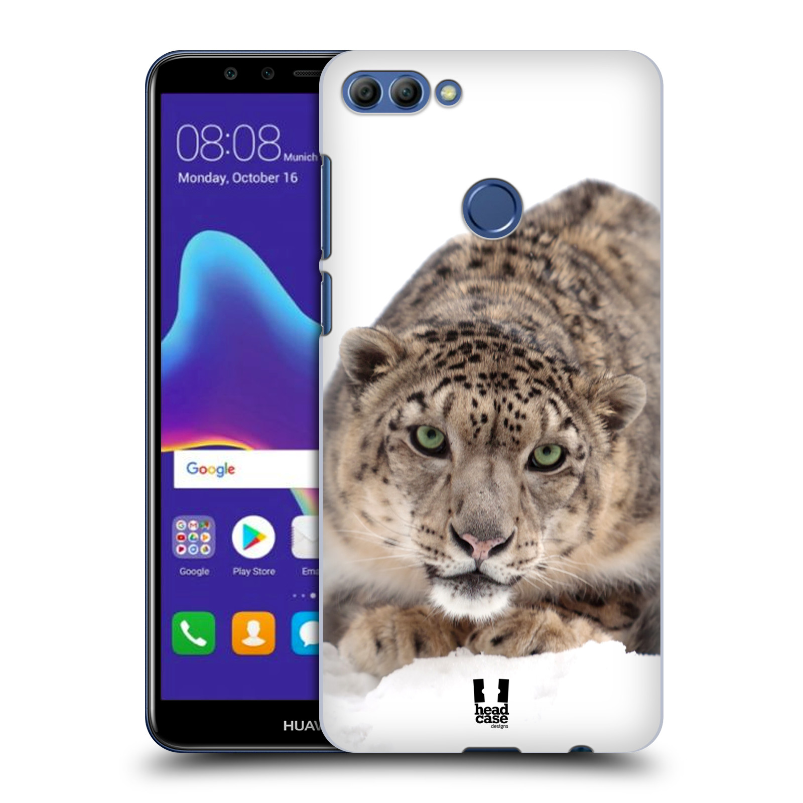 HEAD CASE plastový obal na mobil Huawei Y9 2018 vzor Divočina, Divoký život a zvířata foto SNĚŽNÝ LEOPARD