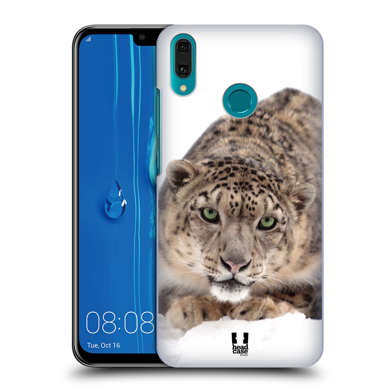 Pouzdro na mobil Huawei Y9 2019 - HEAD CASE - vzor Divočina, Divoký život a zvířata foto SNĚŽNÝ LEOPARD