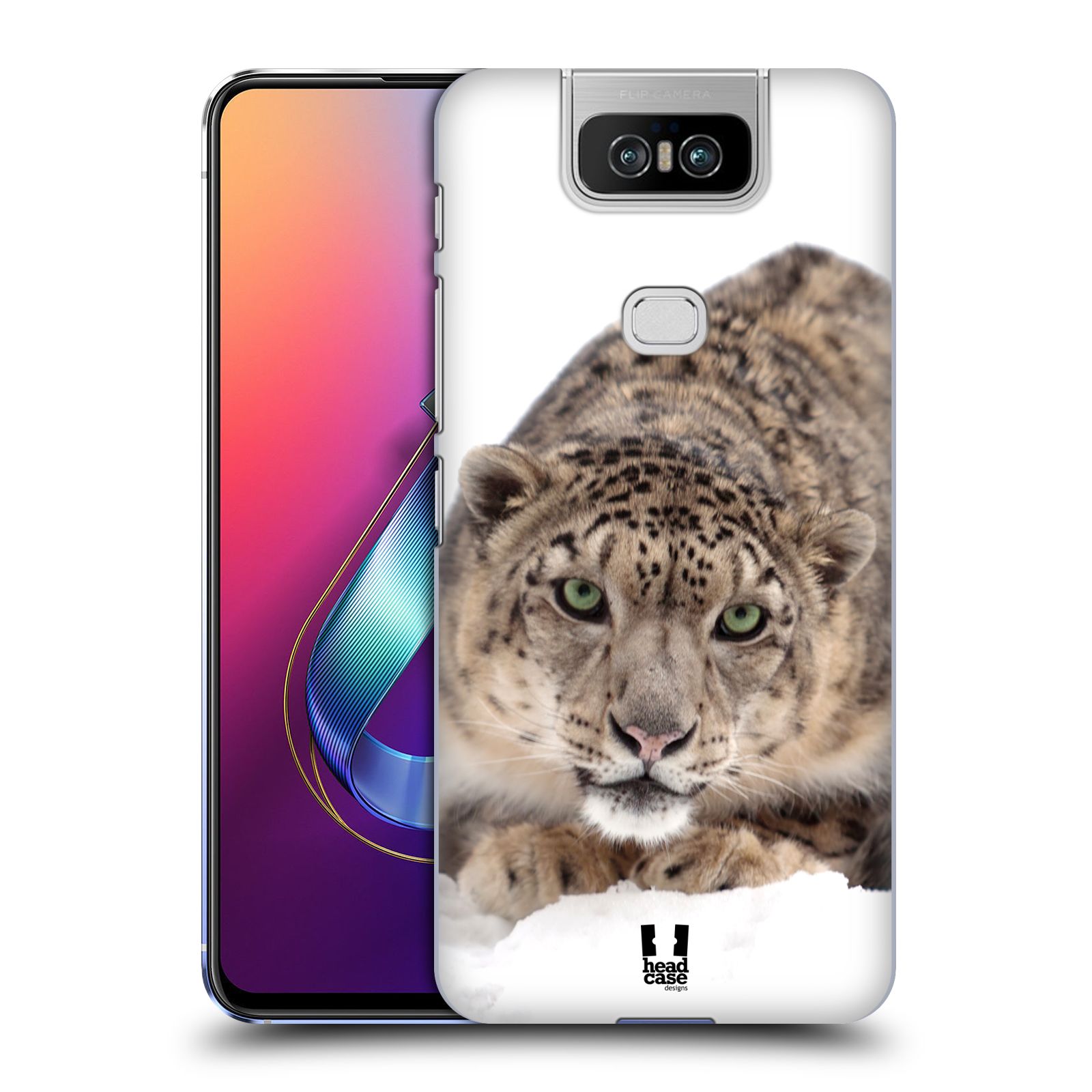 Pouzdro na mobil Asus Zenfone 6 ZS630KL - HEAD CASE - vzor Divočina, Divoký život a zvířata foto SNĚŽNÝ LEOPARD