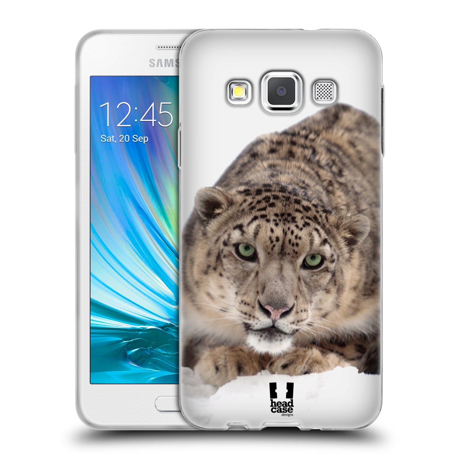 HEAD CASE silikonový obal na mobil Samsung Galaxy A3 vzor Divočina, Divoký život a zvířata foto SNĚŽNÝ LEOPARD