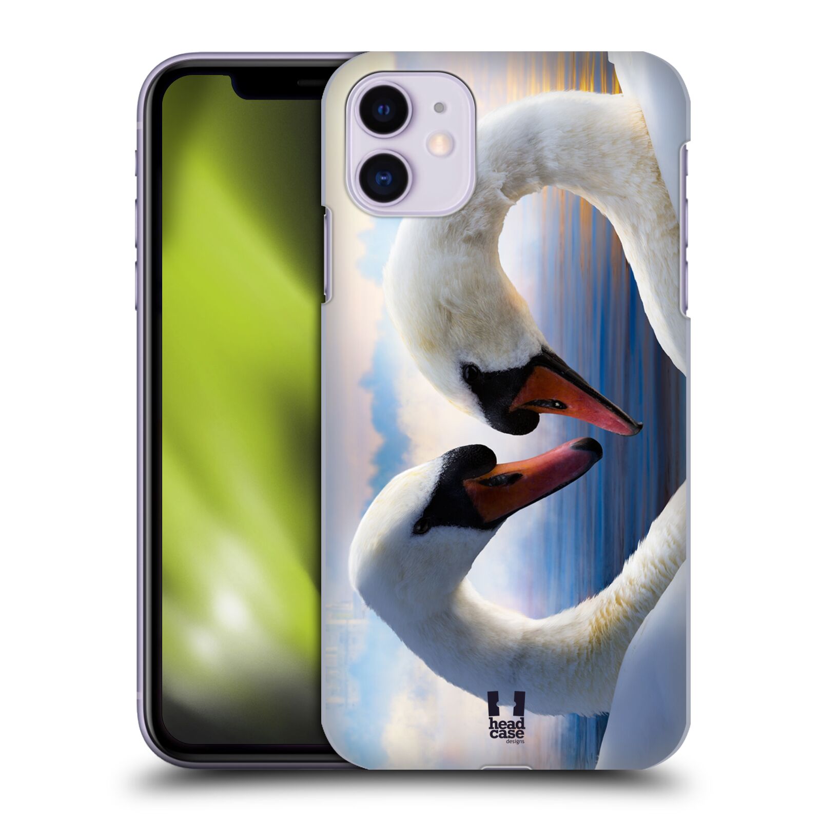 Pouzdro na mobil Apple Iphone 11 - HEAD CASE - vzor Divočina, Divoký život a zvířata foto ZAMILOVANÉ LABUTĚ, LÁSKA