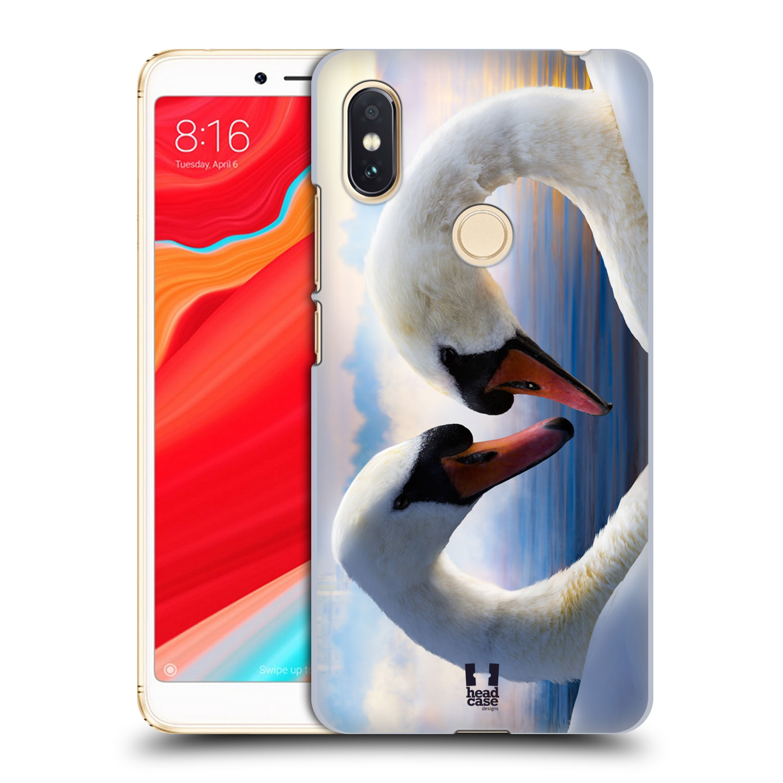 HEAD CASE plastový obal na mobil Xiaomi Redmi S2 vzor Divočina, Divoký život a zvířata foto ZAMILOVANÉ LABUTĚ, LÁSKA