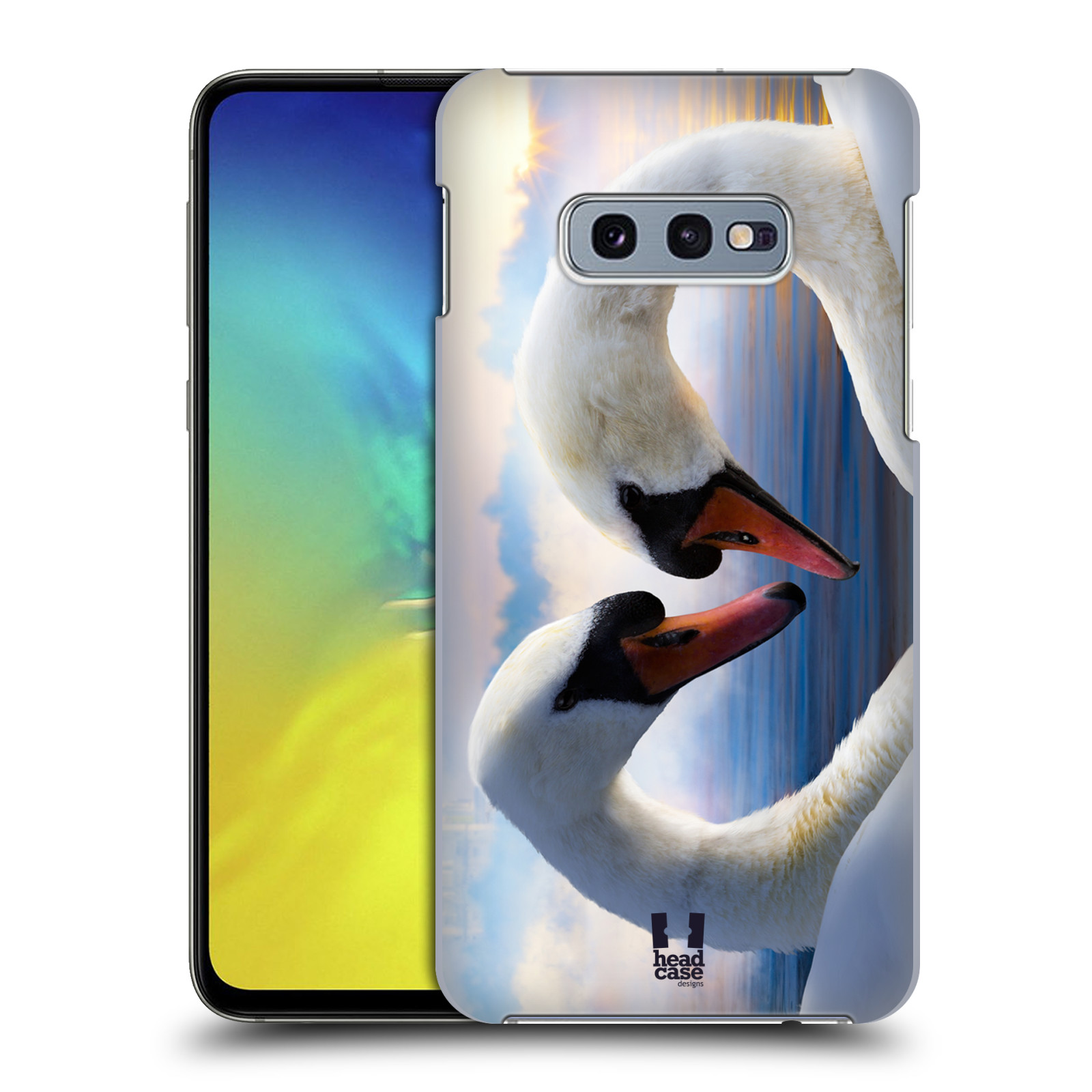 Pouzdro na mobil Samsung Galaxy S10e - HEAD CASE - vzor Divočina, Divoký život a zvířata foto ZAMILOVANÉ LABUTĚ, LÁSKA