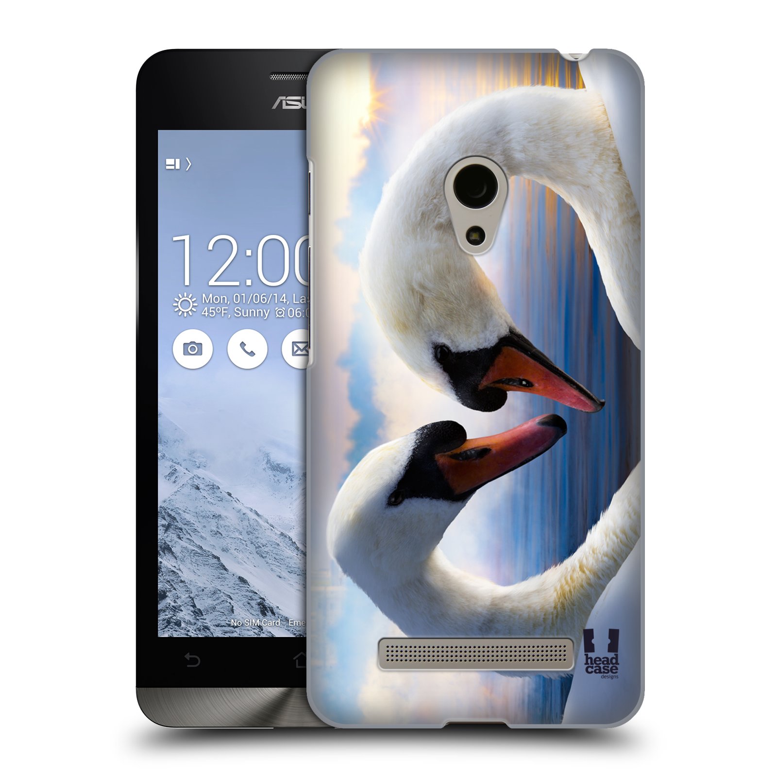 HEAD CASE plastový obal na mobil Asus Zenfone 5 vzor Divočina, Divoký život a zvířata foto ZAMILOVANÉ LABUTĚ, LÁSKA