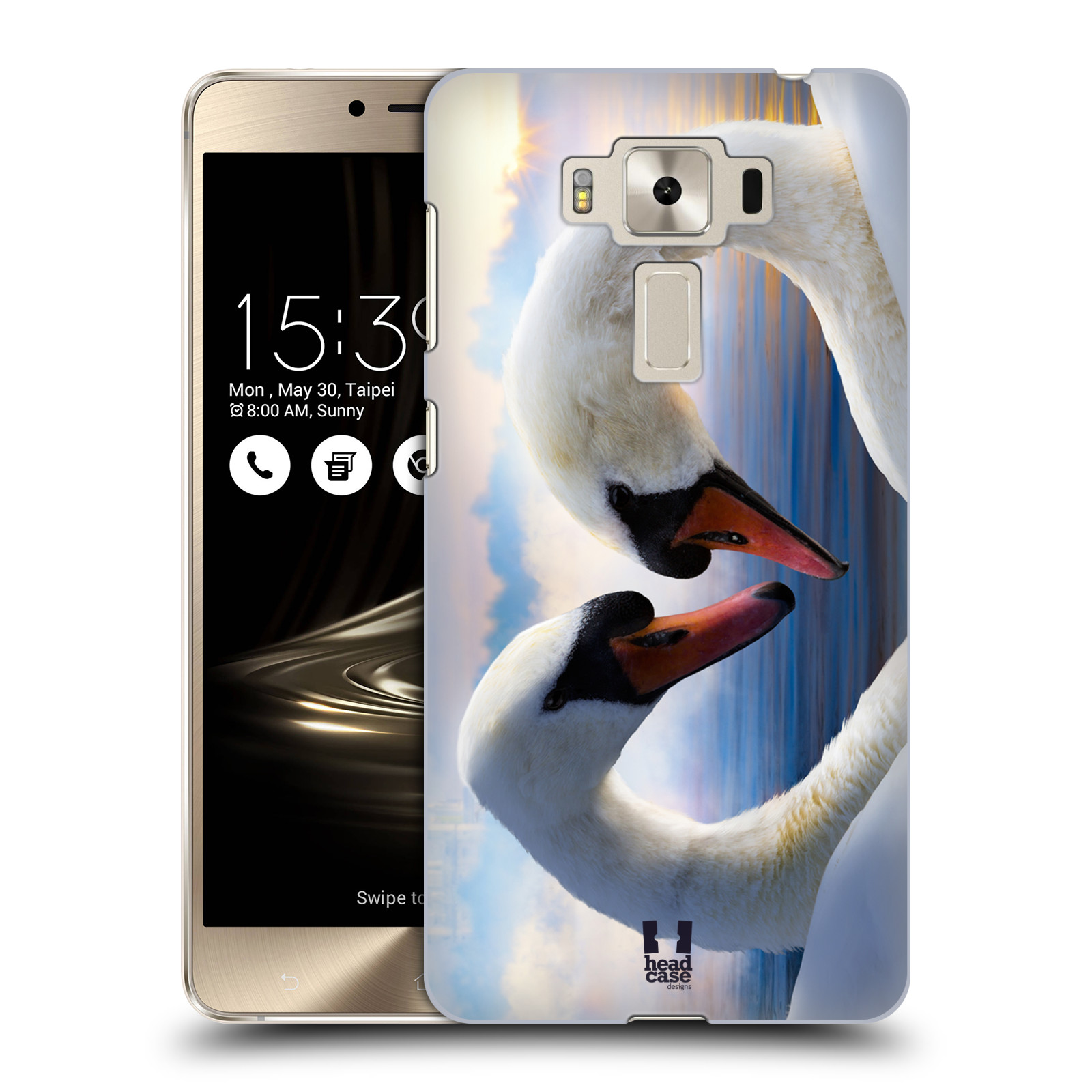 HEAD CASE plastový obal na mobil Asus Zenfone 3 DELUXE ZS550KL vzor Divočina, Divoký život a zvířata foto ZAMILOVANÉ LABUTĚ, LÁSKA