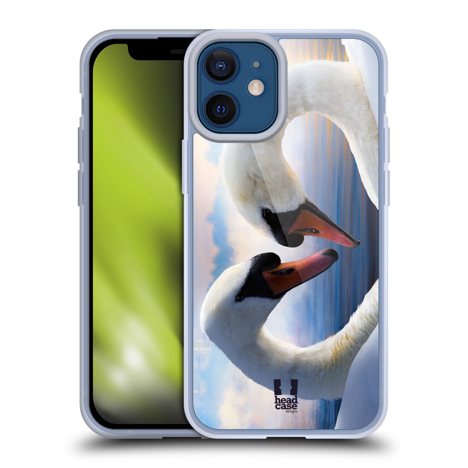 Plastový obal na mobil Apple Iphone 12 MINI vzor Divočina, Divoký život a zvířata foto ZAMILOVANÉ LABUTĚ, LÁSKA