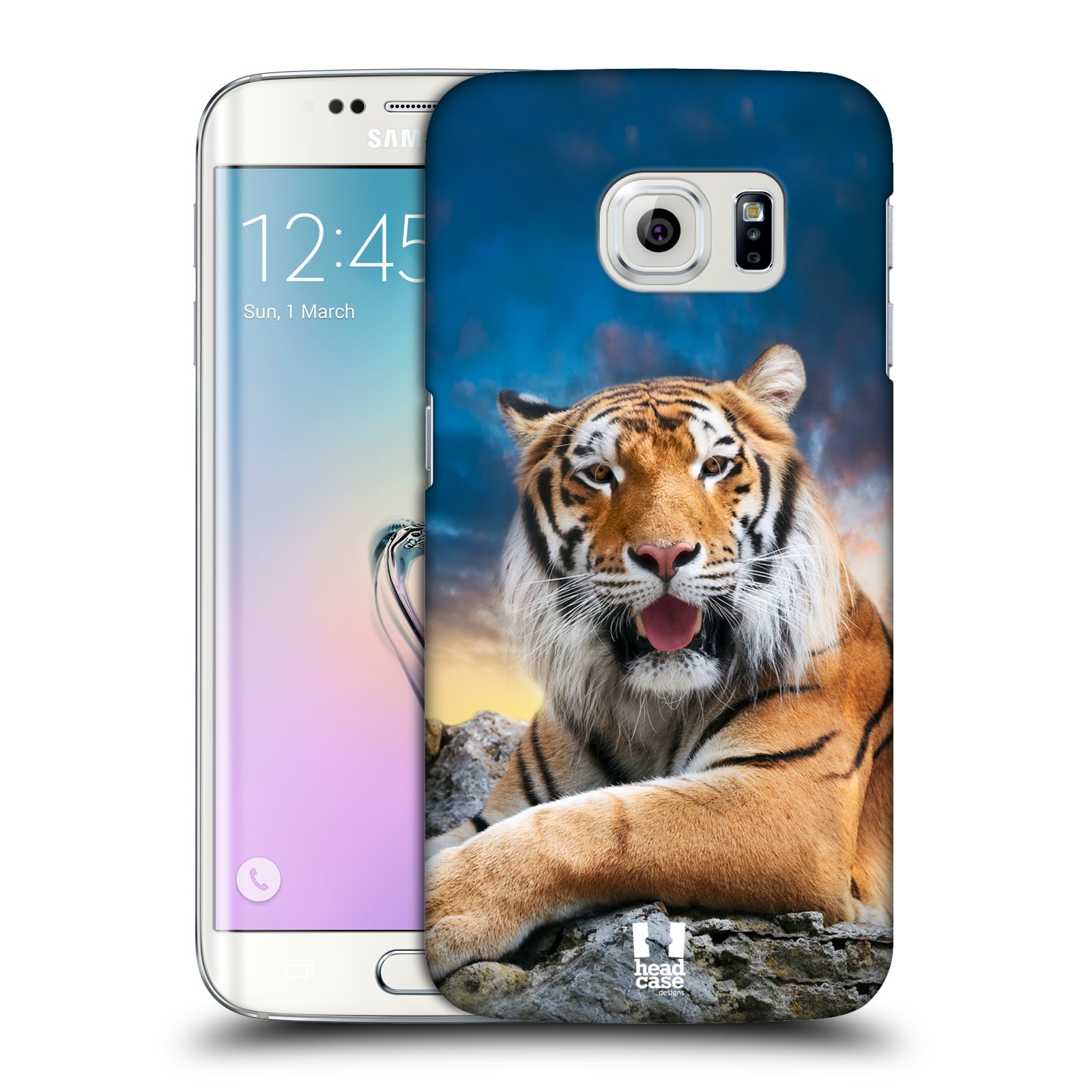  HEAD CASE plastový obal na mobil SAMSUNG Galaxy S6 EDGE (G9250, G925, G925F) vzor Divočina, Divoký život a zvířata foto TYGR A NEBE