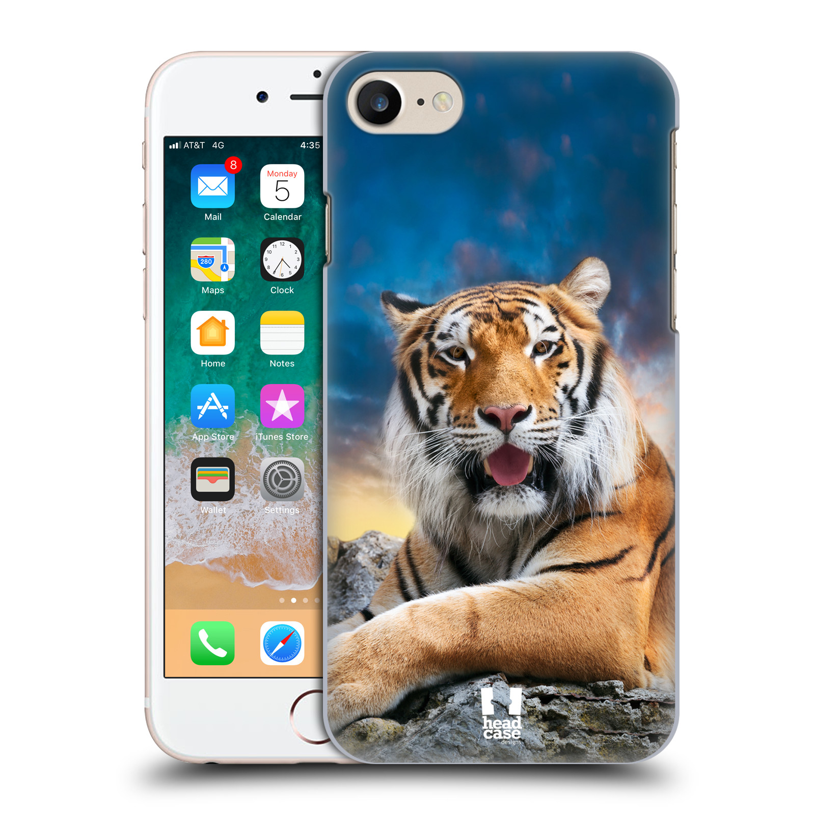  HEAD CASE plastový obal na mobil Apple Iphone 7 vzor Divočina, Divoký život a zvířata foto TYGR A NEBE
