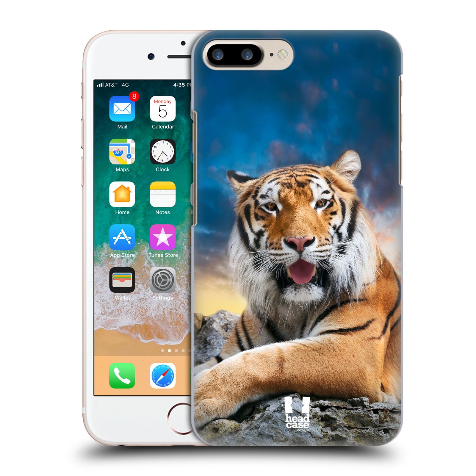  HEAD CASE plastový obal na mobil Apple Iphone 7 PLUS vzor Divočina, Divoký život a zvířata foto TYGR A NEBE