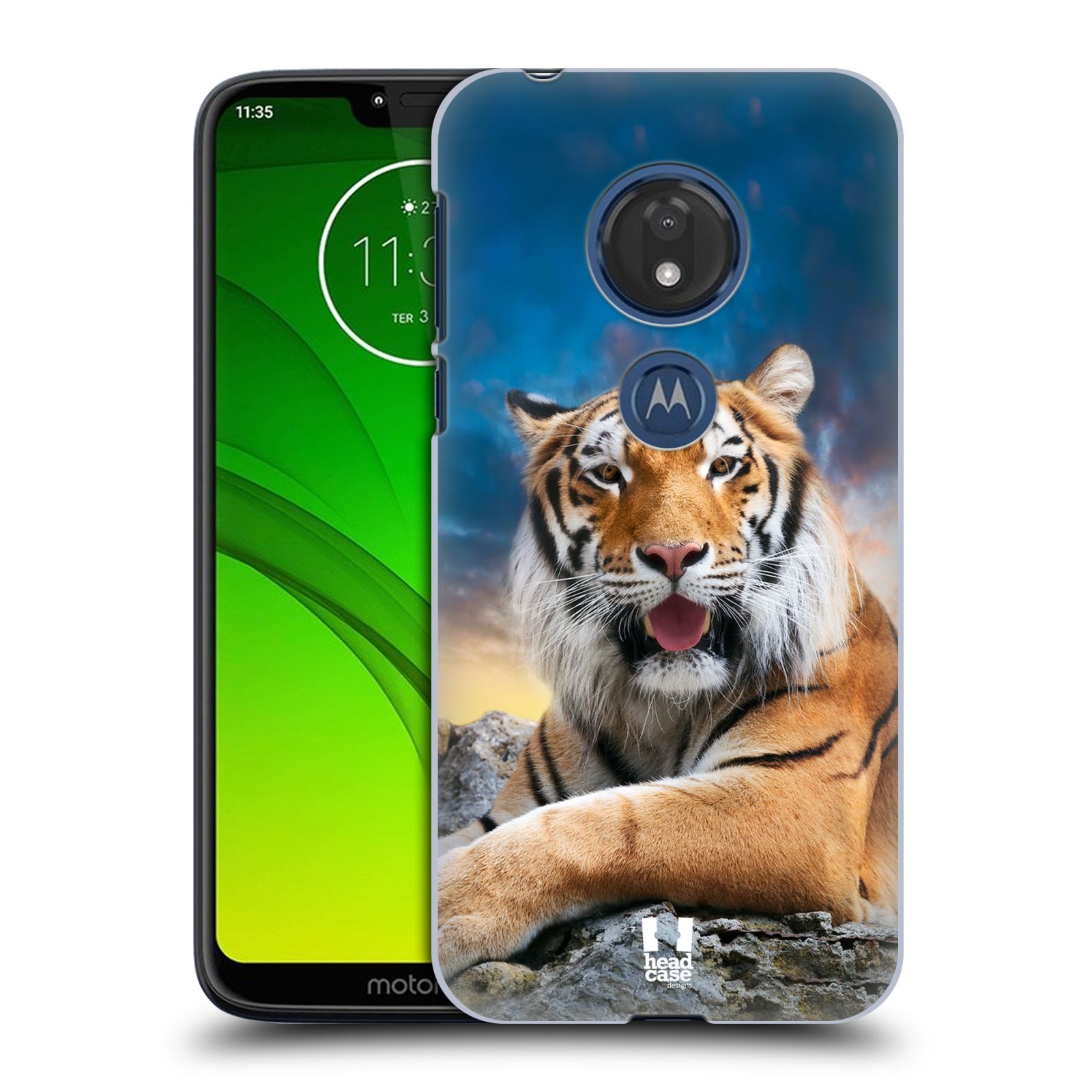  Pouzdro na mobil Motorola Moto G7 Play vzor Divočina, Divoký život a zvířata foto TYGR A NEBE