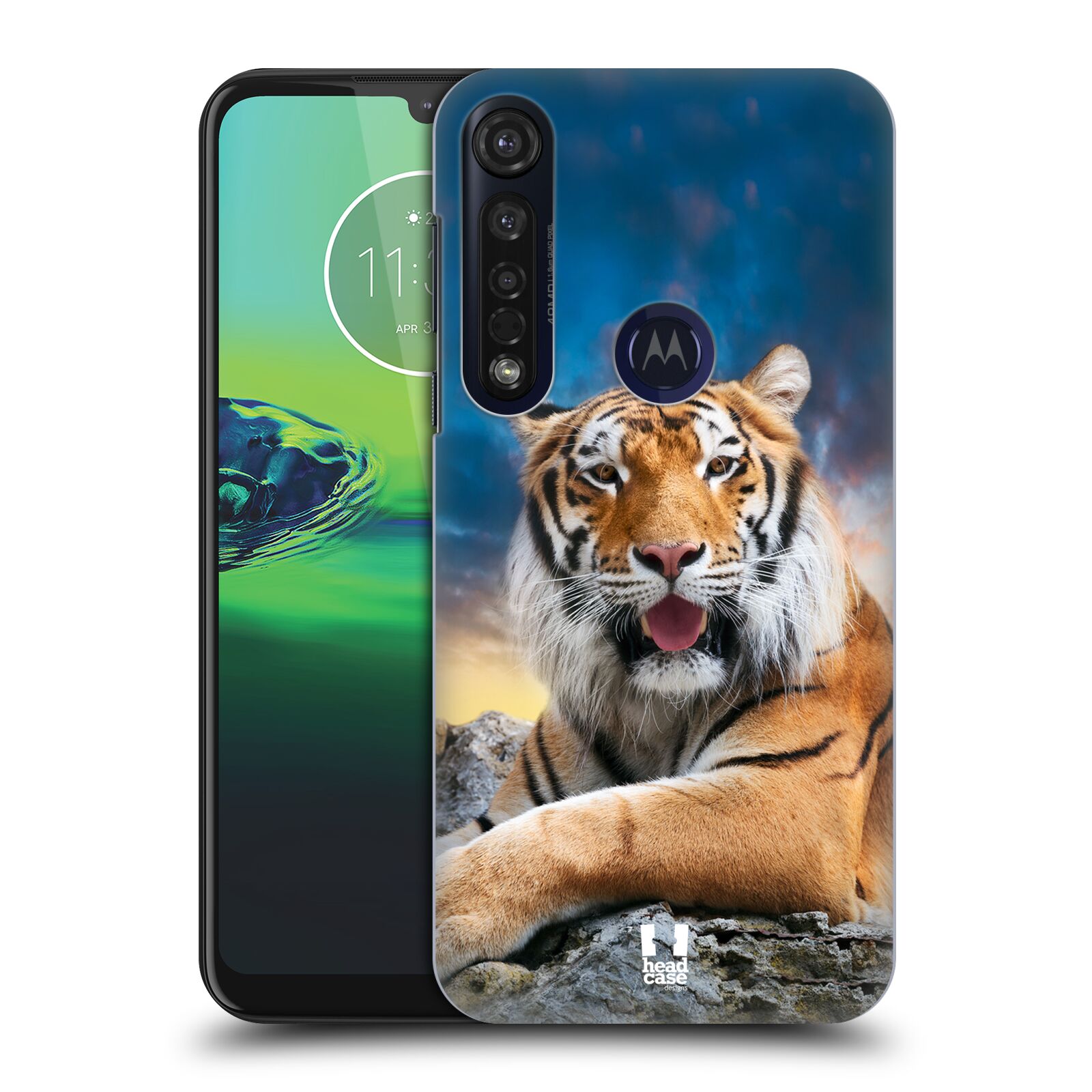  Pouzdro na mobil Motorola Moto G8 PLUS - HEAD CASE - vzor Divočina, Divoký život a zvířata foto TYGR A NEBE