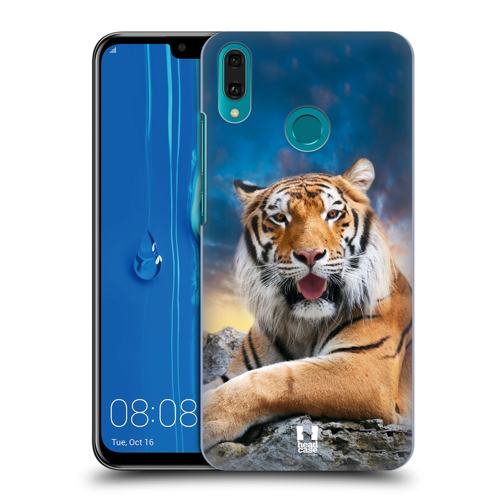  Pouzdro na mobil Huawei Y9 2019 - HEAD CASE - vzor Divočina, Divoký život a zvířata foto TYGR A NEBE