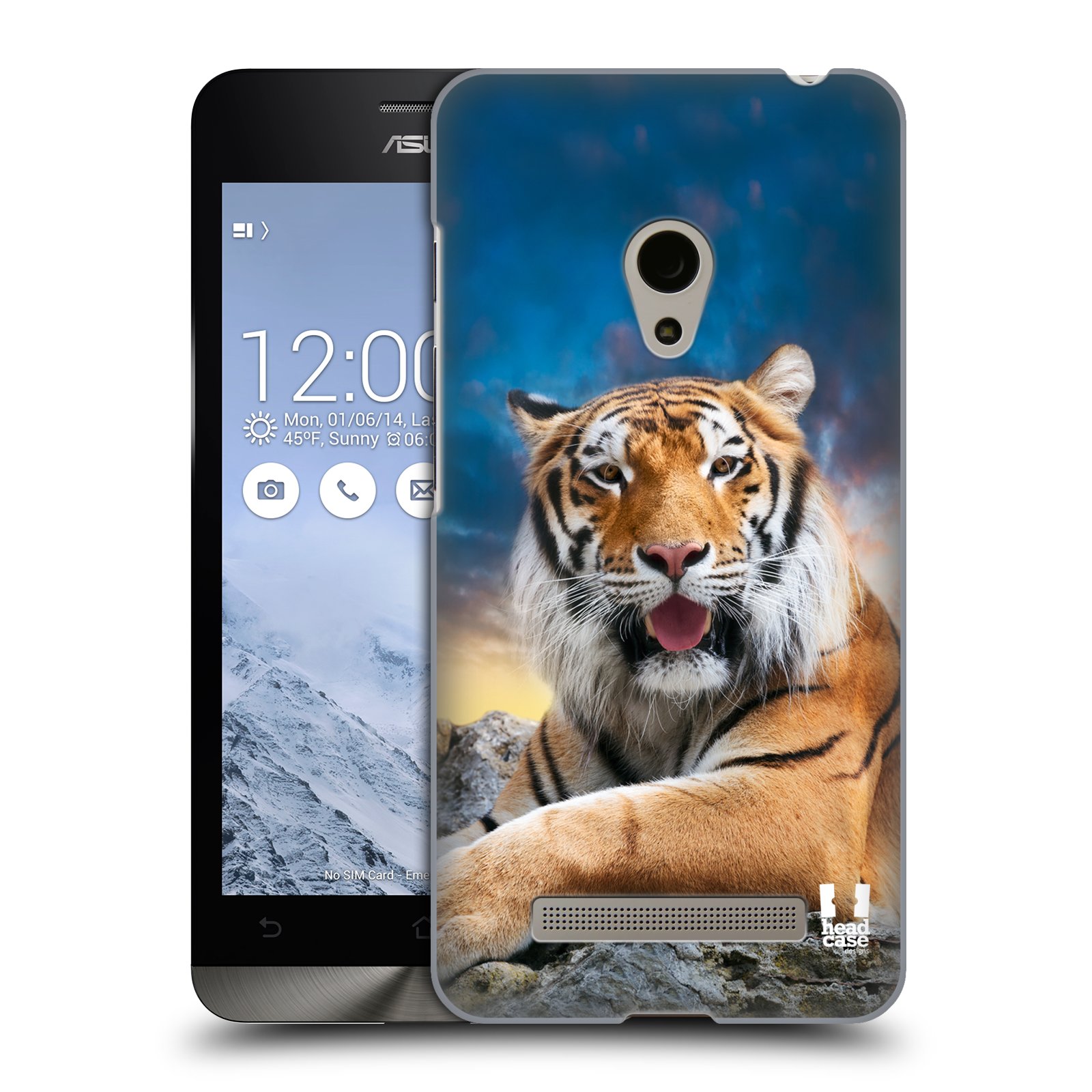 HEAD CASE plastový obal na mobil Asus Zenfone 5 vzor Divočina, Divoký život a zvířata foto TYGR A NEBE