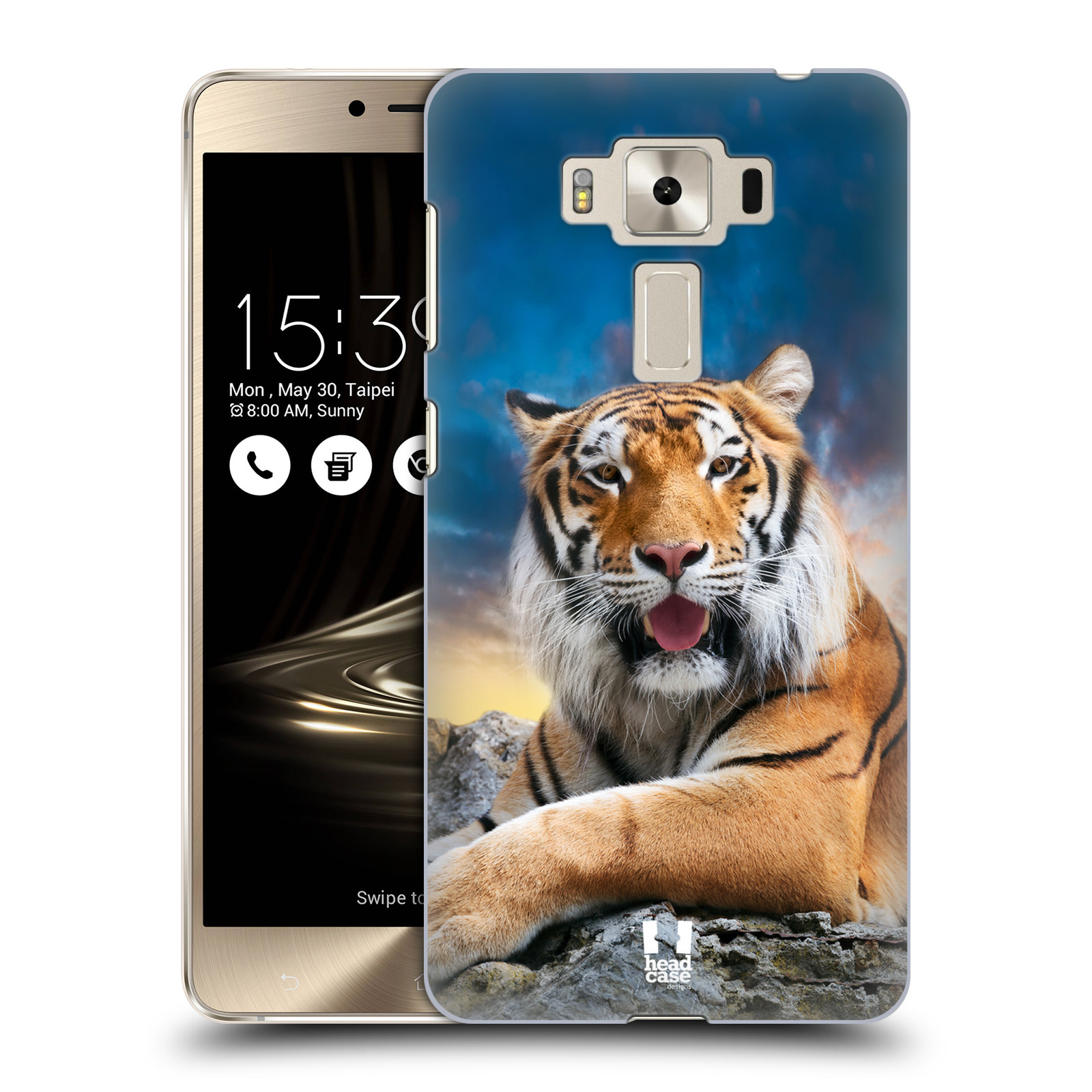  HEAD CASE plastový obal na mobil Asus Zenfone 3 DELUXE ZS550KL vzor Divočina, Divoký život a zvířata foto TYGR A NEBE