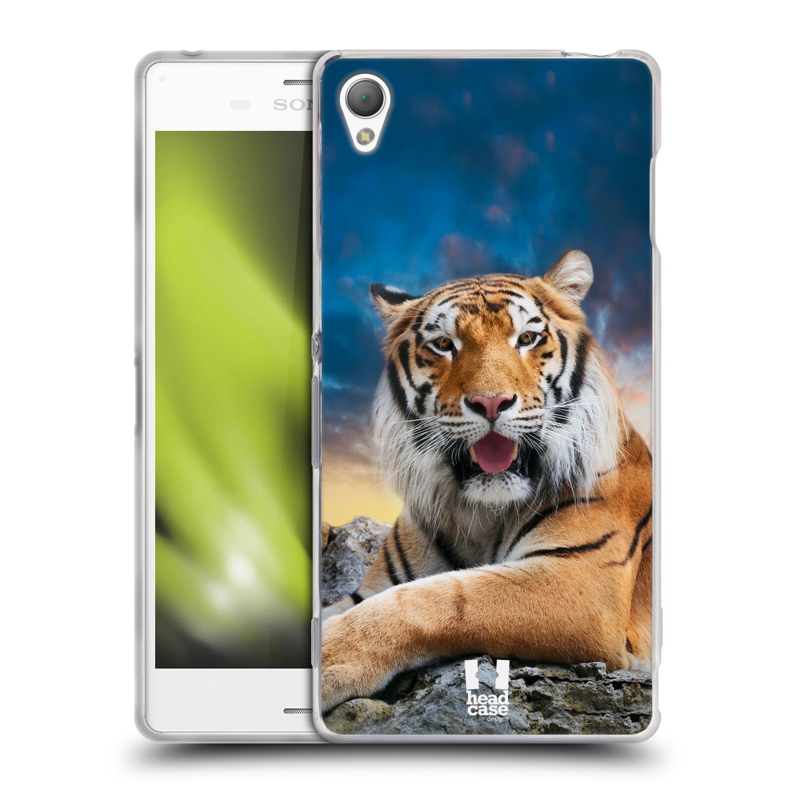  HEAD CASE silikonový obal na mobil Sony Xperia Z3 vzor Divočina, Divoký život a zvířata foto TYGR A NEBE
